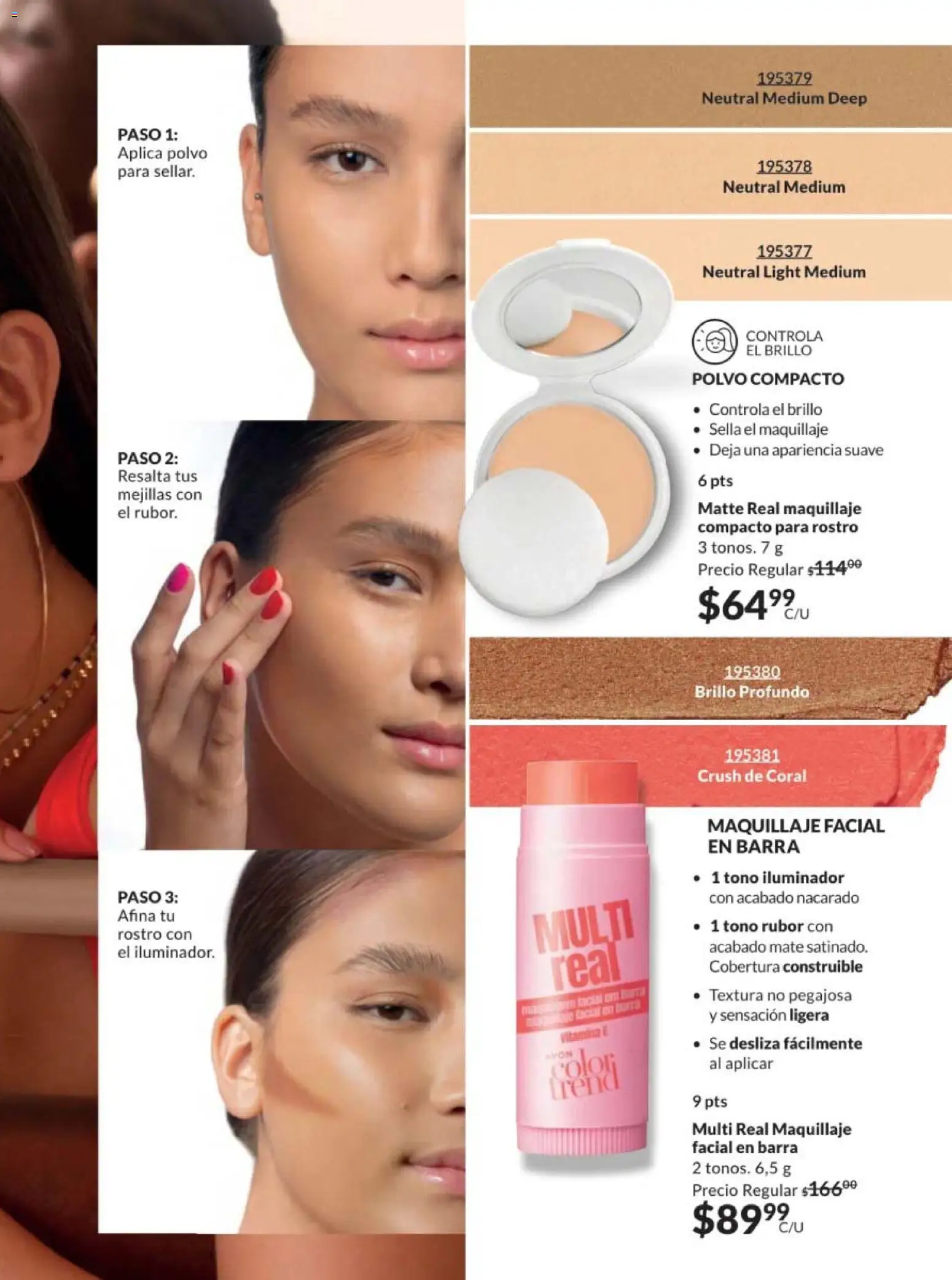 Nuevas ofertas de AVON válidas en toda la República Mexicana desde el 28.11.2025. ¡Encuentra las mejores ofertas en AVON campaña 18 2025! | Página: 101 | Productos: Iluminador, Brillo, Polvo compacto, Polvo