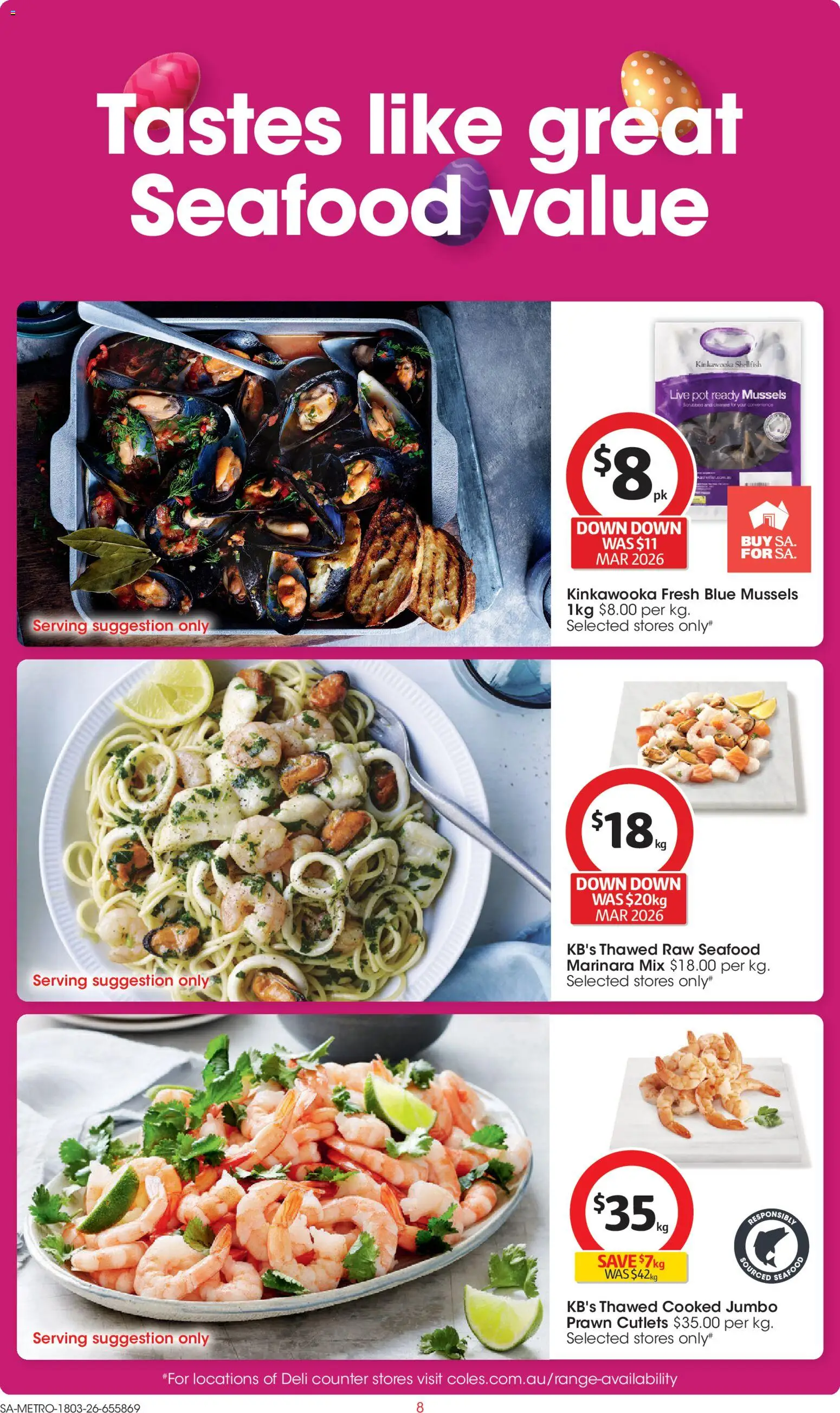 Coles catalogue - valid from 18.03.2026 | Page: 8 | Products: Pot, Seafood