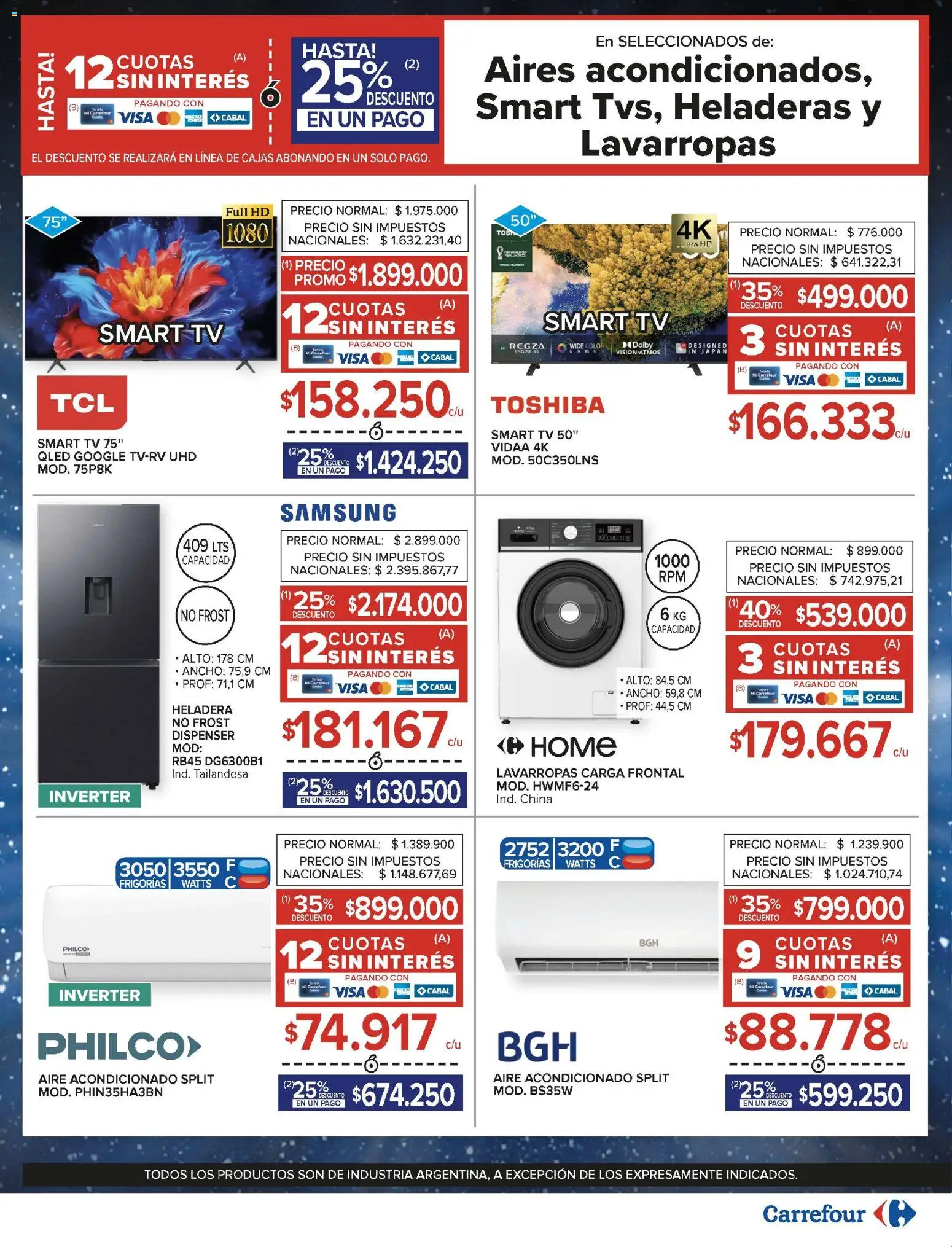 Carrefour ofertas │ válido desde el 26.11.2025 | Página: 31 | Productos: Aire acondicionado, Lavarropas, Heladera