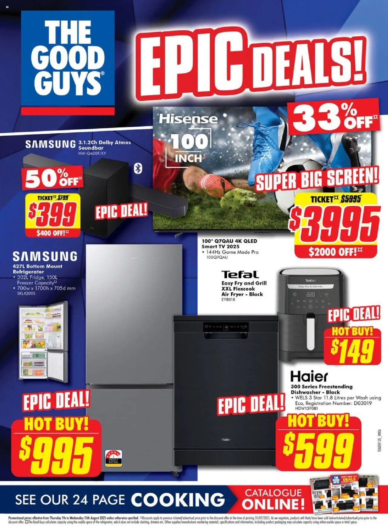 The Good Guys catalogue - valid from 06.08.2025 | Page: 1 | Products: Tv, Refrigerator, Grill, Screen