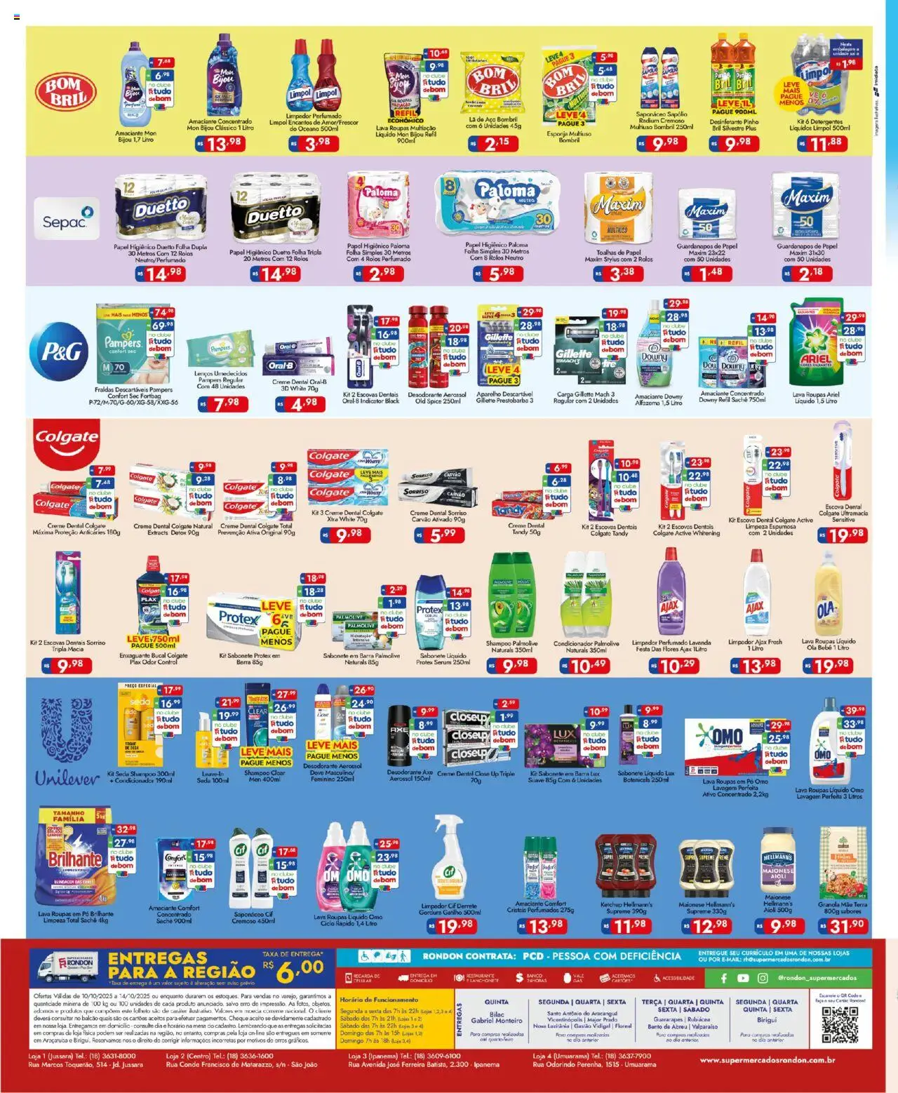 Supermercados Rondon Folheto - válido de 10.10.2025 | Página: 4 | Produtos: Amaciante downy, Ketchup, Fraldas, Desinfetante