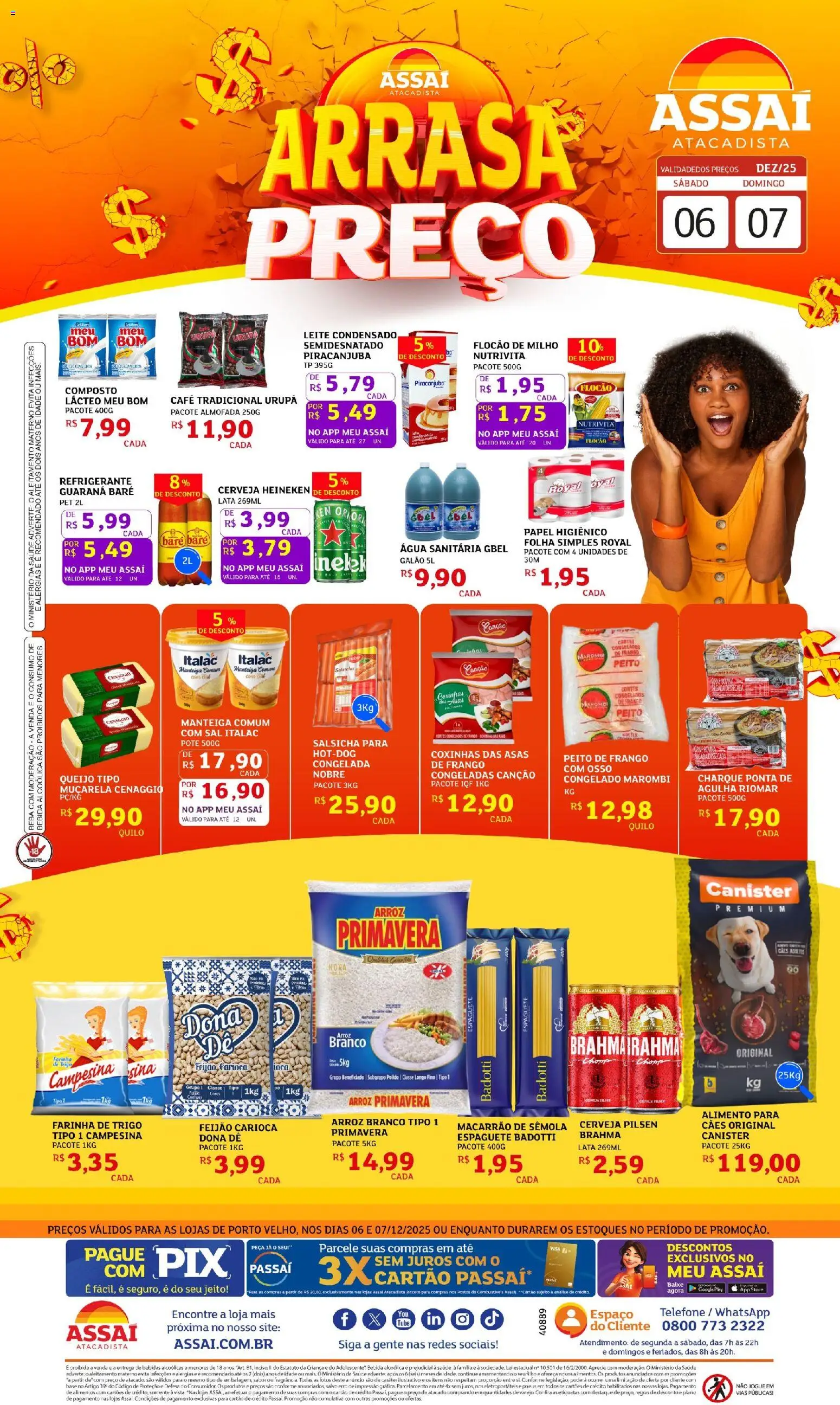 Assaí Atacadista Folheto - válido de 06.12.2025 | Página: 1 | Produtos: Guaraná, Leite, Café, Cerveja Heineken