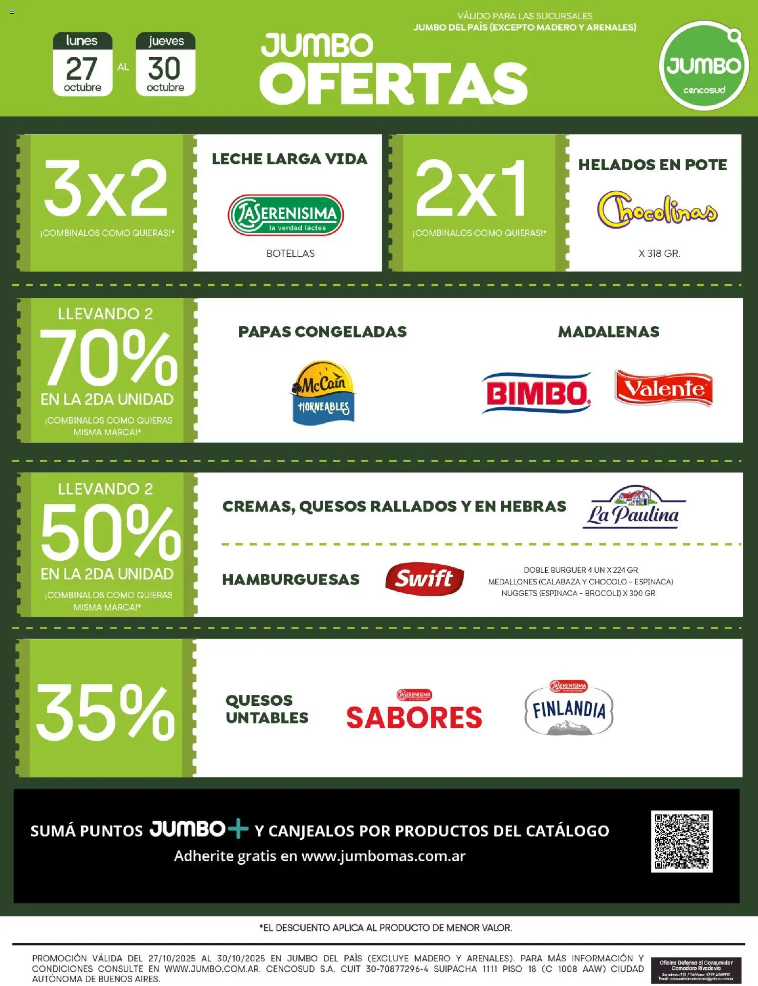 Jumbo ofertas │ válido desde el 27.10.2025 | Página: 2 | Productos: Teléfono, Brocoli, Leche, Espinaca