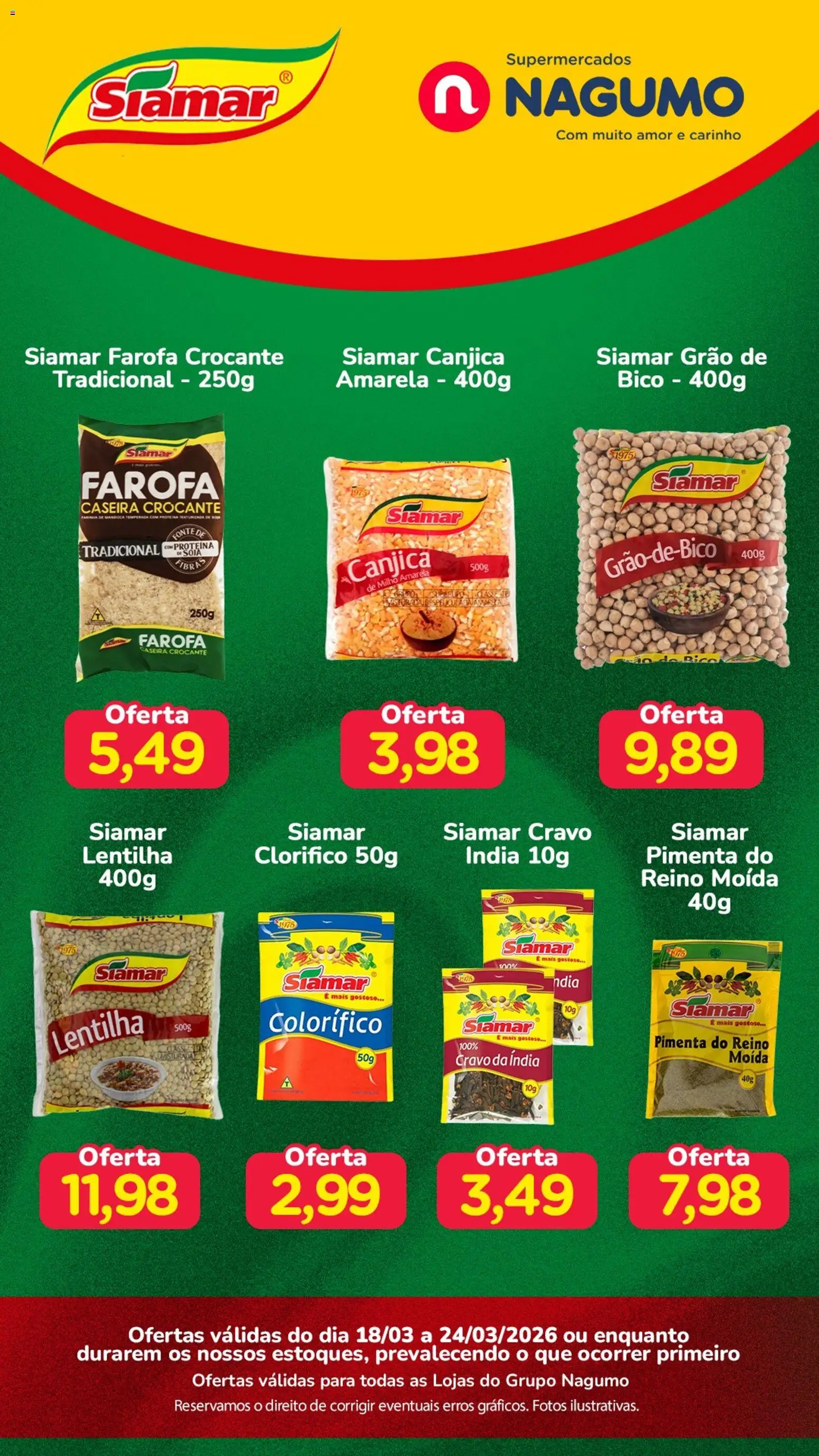 Nagumo Folheto - válido de 18.03.2026 | Página: 1 | Produtos: Lentilha, Pimenta, Bico, Soja