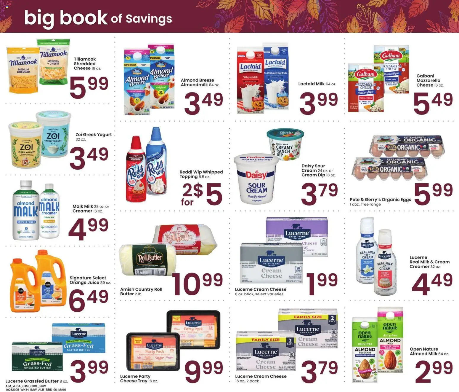 Albertsons Big Book of Savings - valid from 28.10.2025 | Page: 6 | Products: Milk, Cheese, Yogurt, Sour cream