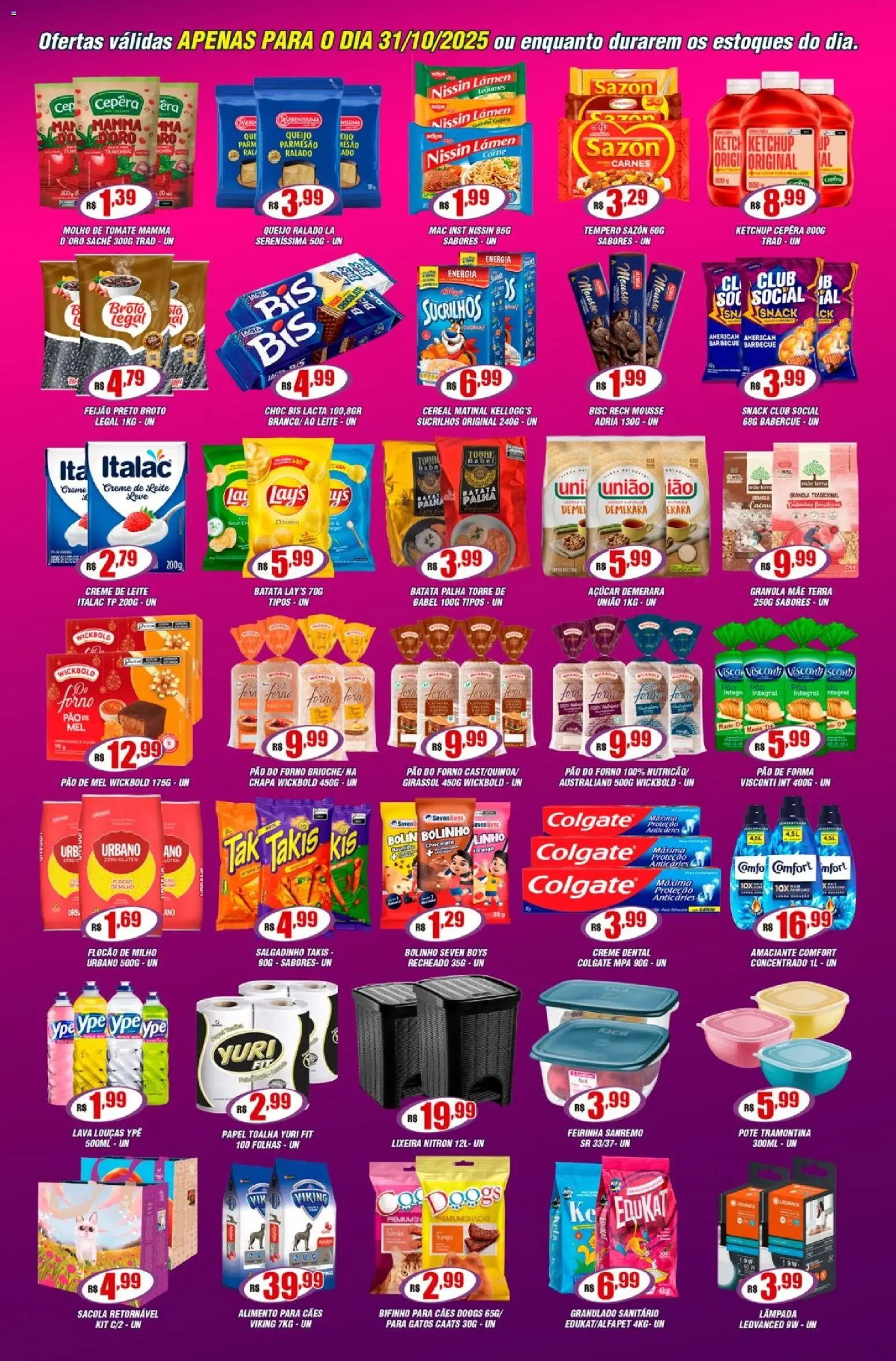 Violeta Supermercados Folheto - válido de 30.10.2025 | Página: 3 | Produtos: Feijão, Granola, Pão de forma, Creme de leite