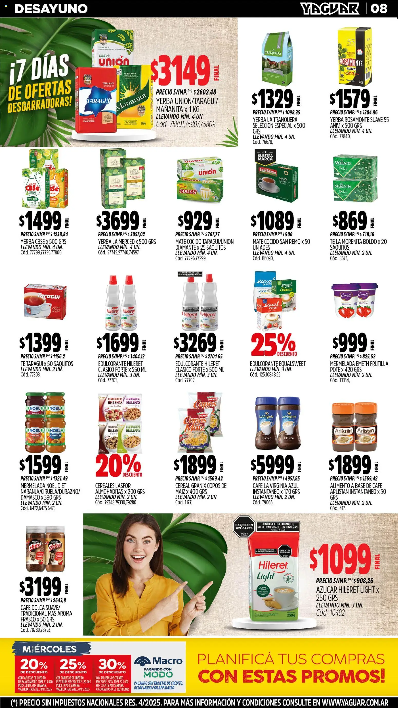 Yaguar - Neuquén │ válido desde el 03.11.2025 | Página: 8 | Productos: Mate, Banco, Frasco, Cereales