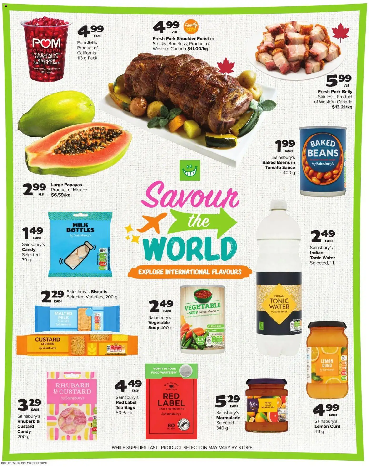Thrifty Foods flyer valid from 23.10.2025 | Page: 14 | Products: Tea, Milk, Pork