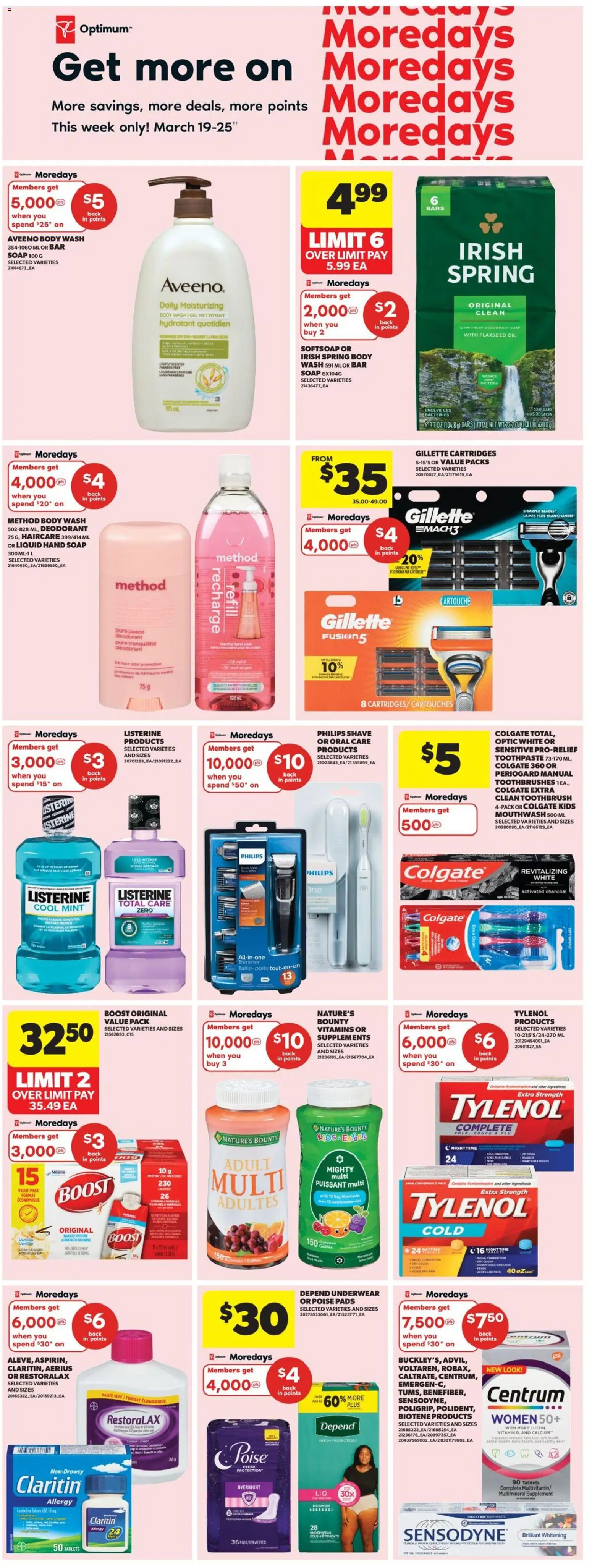 Real Canadian Superstore flyer valid from 19.03.2026 | Page: 12 | Products: Body wash, Deodorant, Toothpaste, Underwear