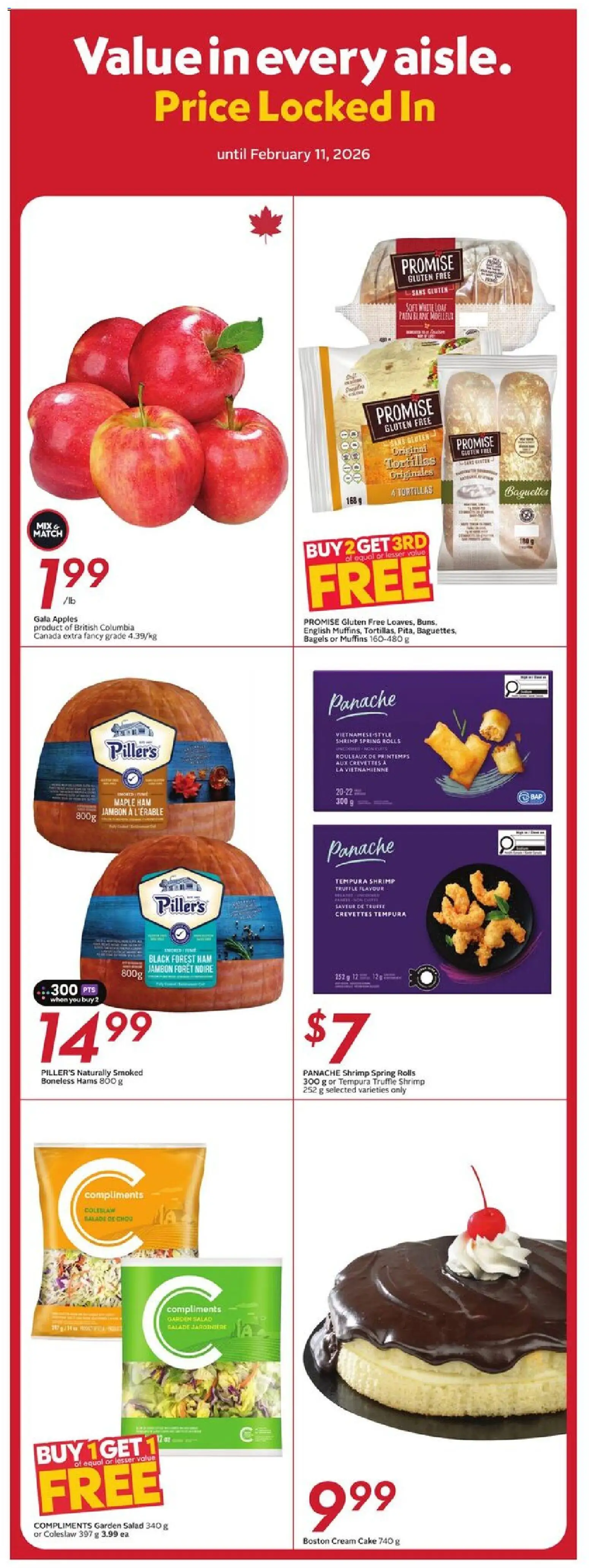 Sobeys flyer valid from 01.01.2026 | Page: 17 | Products: Cream, Salad, Ham, Apples