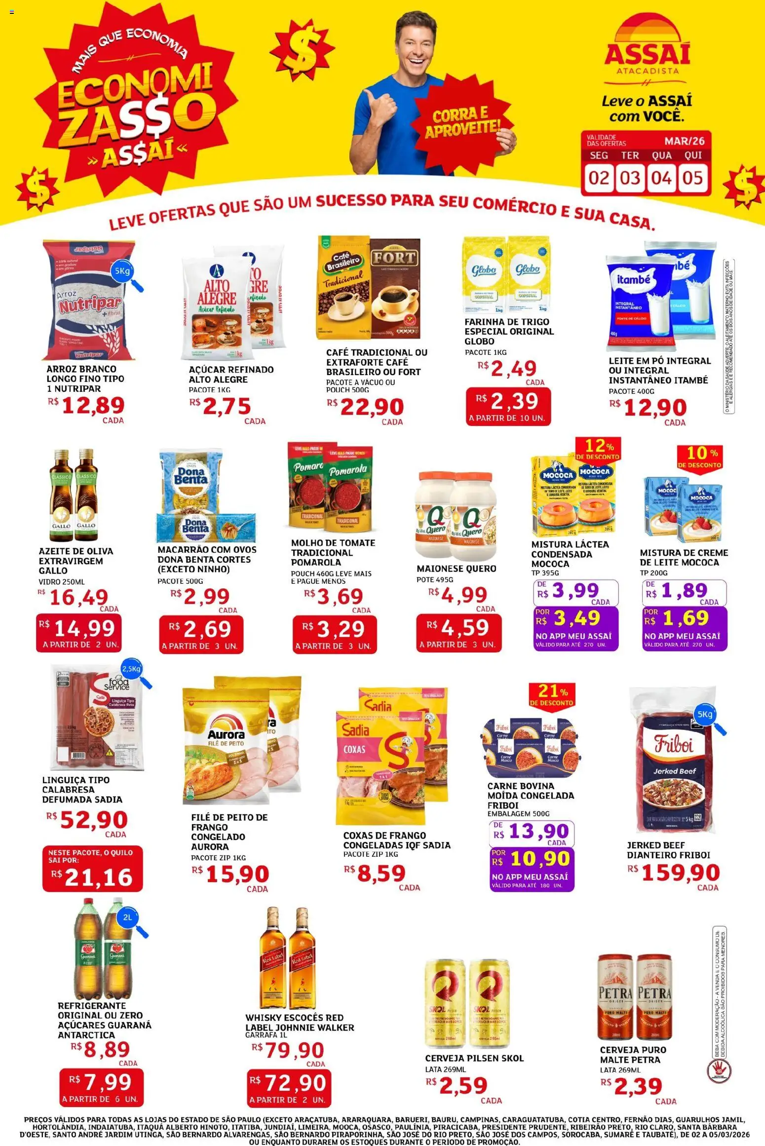 Assaí Atacadista Folheto - válido de 02.03.2026 | Página: 1 | Produtos: Pó, Molho de tomate, Creme, Bebida