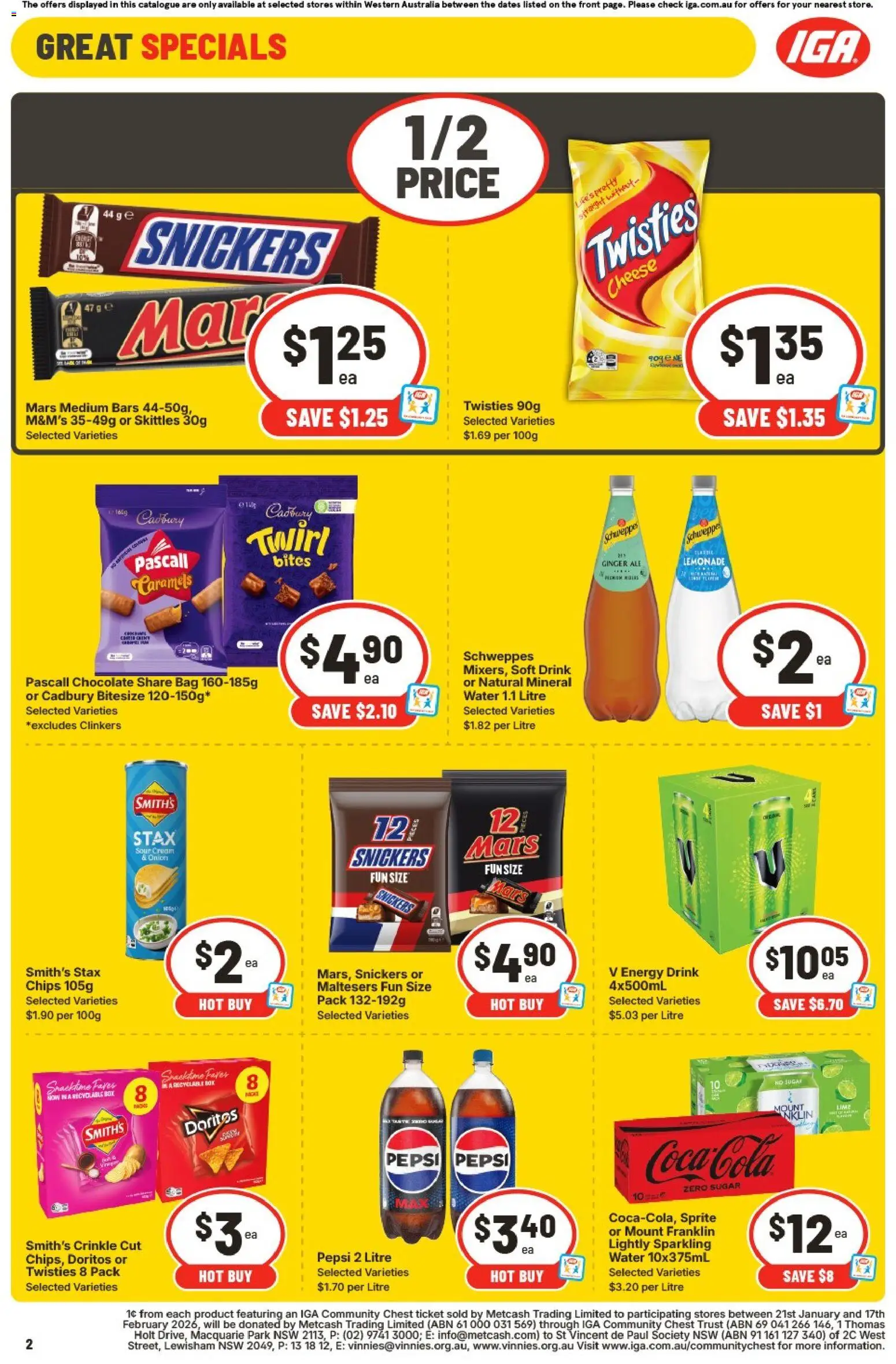 IGA catalogue - valid from 28.01.2026 | Page: 2 | Products: Energy drink, Chocolate, Lime, Bag