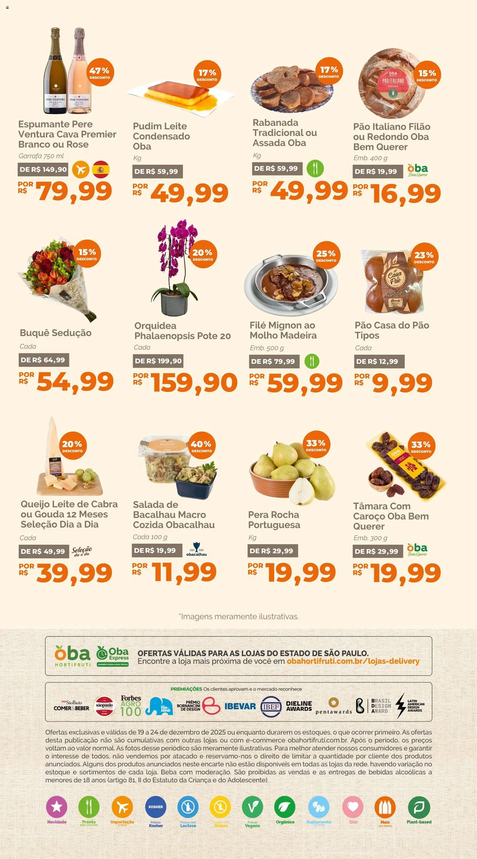 Oba Hortifruti Folheto - válido de 19.12.2025 | Página: 7 | Produtos: Pera, Pão, Gouda, Leite condensado