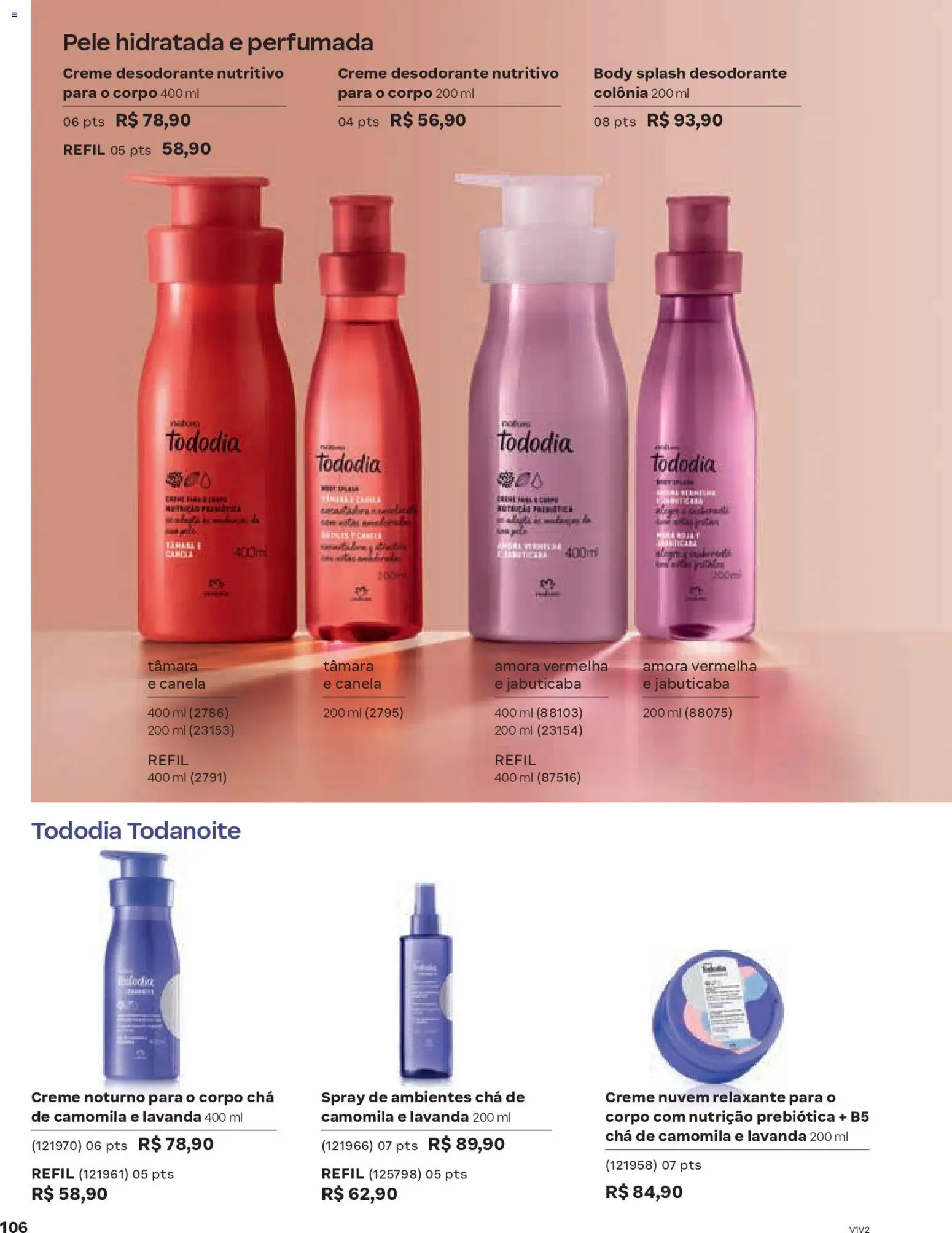 Natura Folheto - válido de 04.02.2026 | Página: 106 | Produtos: Desodorante, Creme, Body, Canela