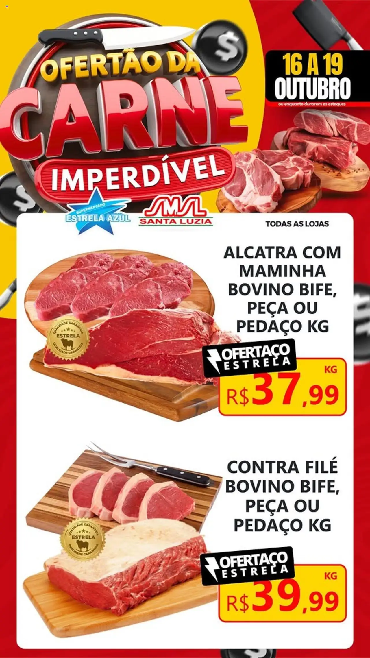 Estrela Azul Folheto - válido de 16.10.2025 | Página: 3 | Produtos: Alcatra, Contra filé, Maminha, Carne