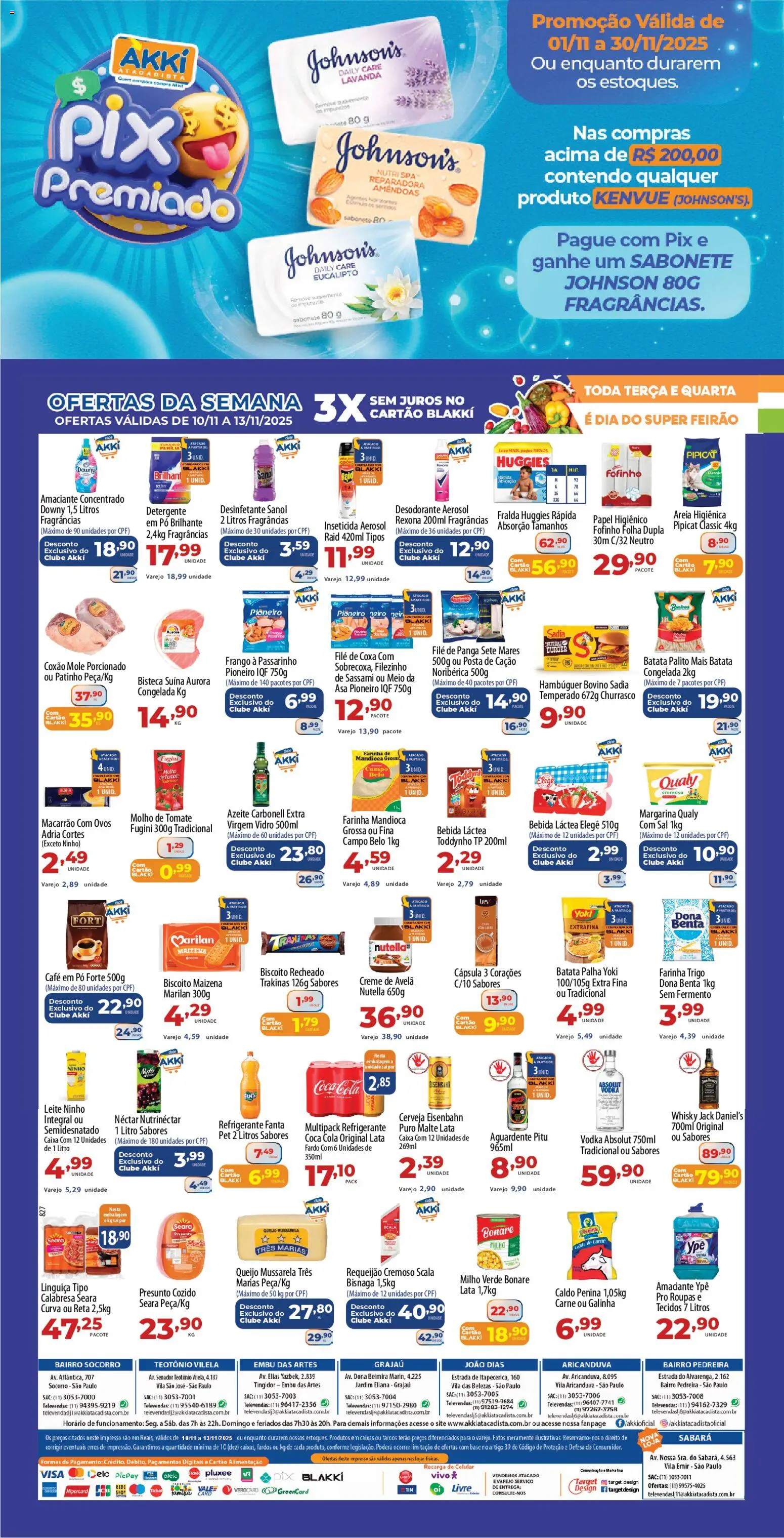 Akki Atacadista Folheto - válido de 07.11.2025 | Página: 2 | Produtos: Mandioca, Biscoito, Cerveja, Desinfetante