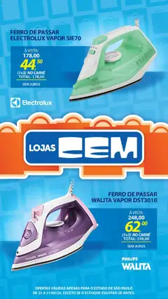 Lojas Cem - Ofertas atuais - Pré-Visualização do folheto da loja Lojas Cem, válido de 23.03.2026 | Página: 122 | Produtos: Ferro, Ferro de passar, Carne