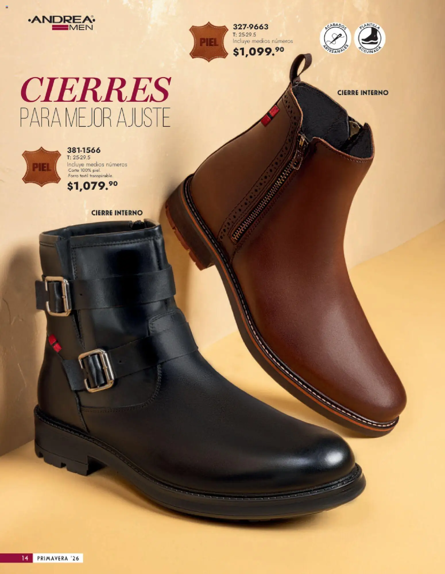 Nuevas ofertas de Andrea válidas en toda la República Mexicana desde el 25.01.2026. ¡Encuentra las mejores ofertas en Andrea catálogo Calzado Caballero! | Página: 14