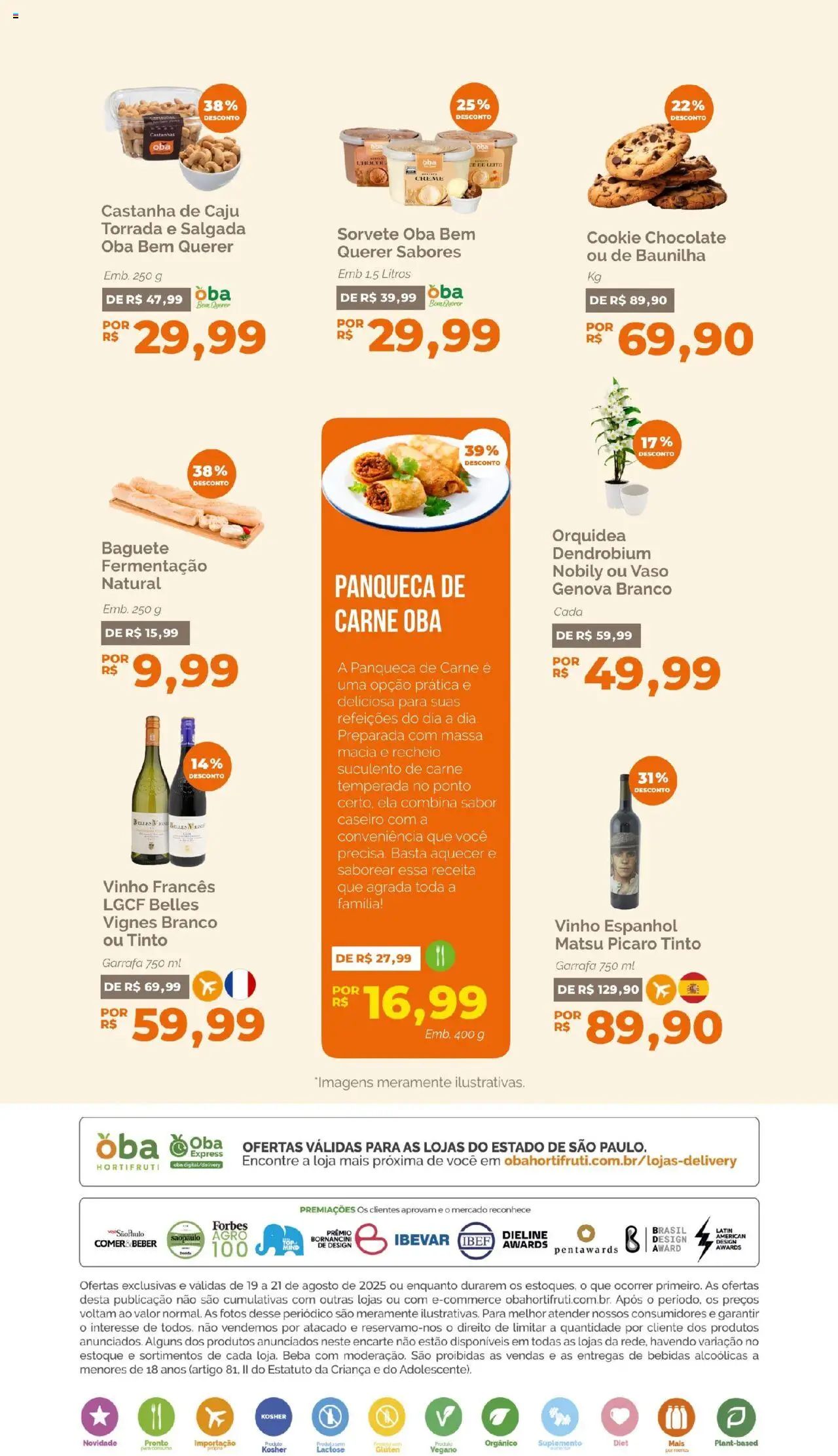 Oba Hortifruti Folheto - válido de 19.08.2025 | Página: 6 | Produtos: Castanhas, Leite, Chocolate, Vinho