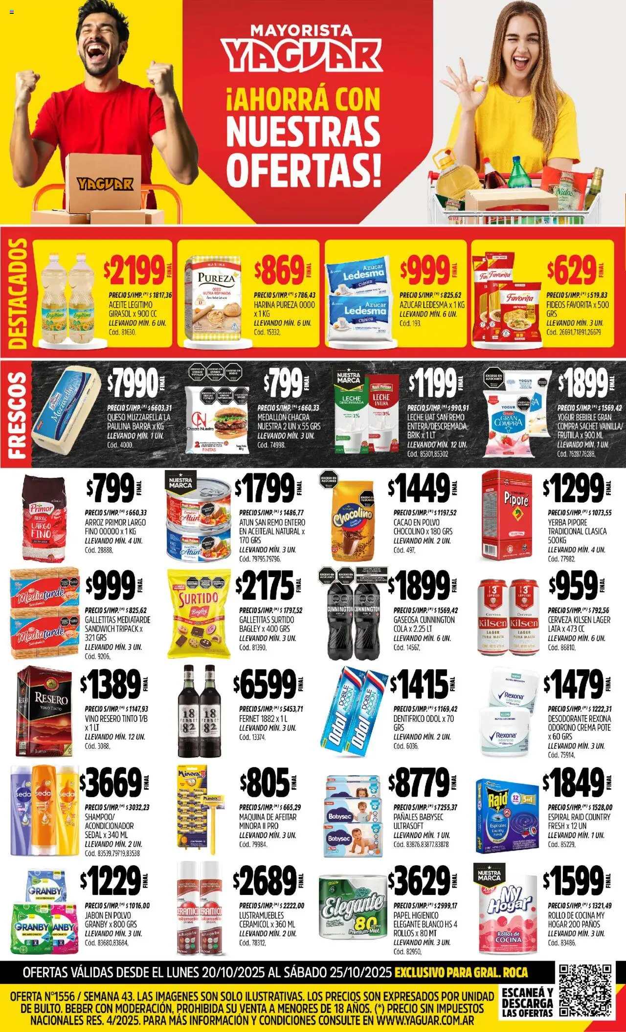 Yaguar - General Roca │ válido desde el 20.10.2025 | Página: 1 | Productos: Galletitas, Jabón, Leche, Arroz