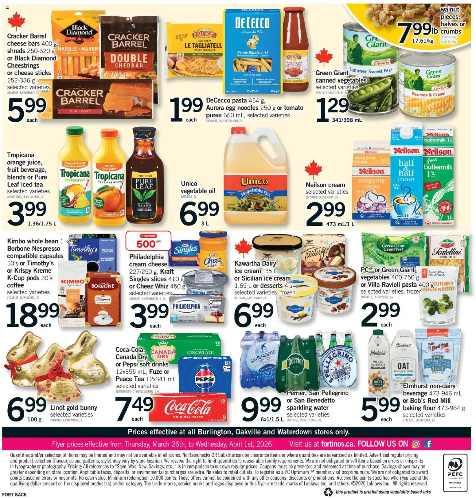 Fortinos flyer valid from 26.03.2026 | Page: 2 | Products: Tea, Noodles, Ice cream, Milk