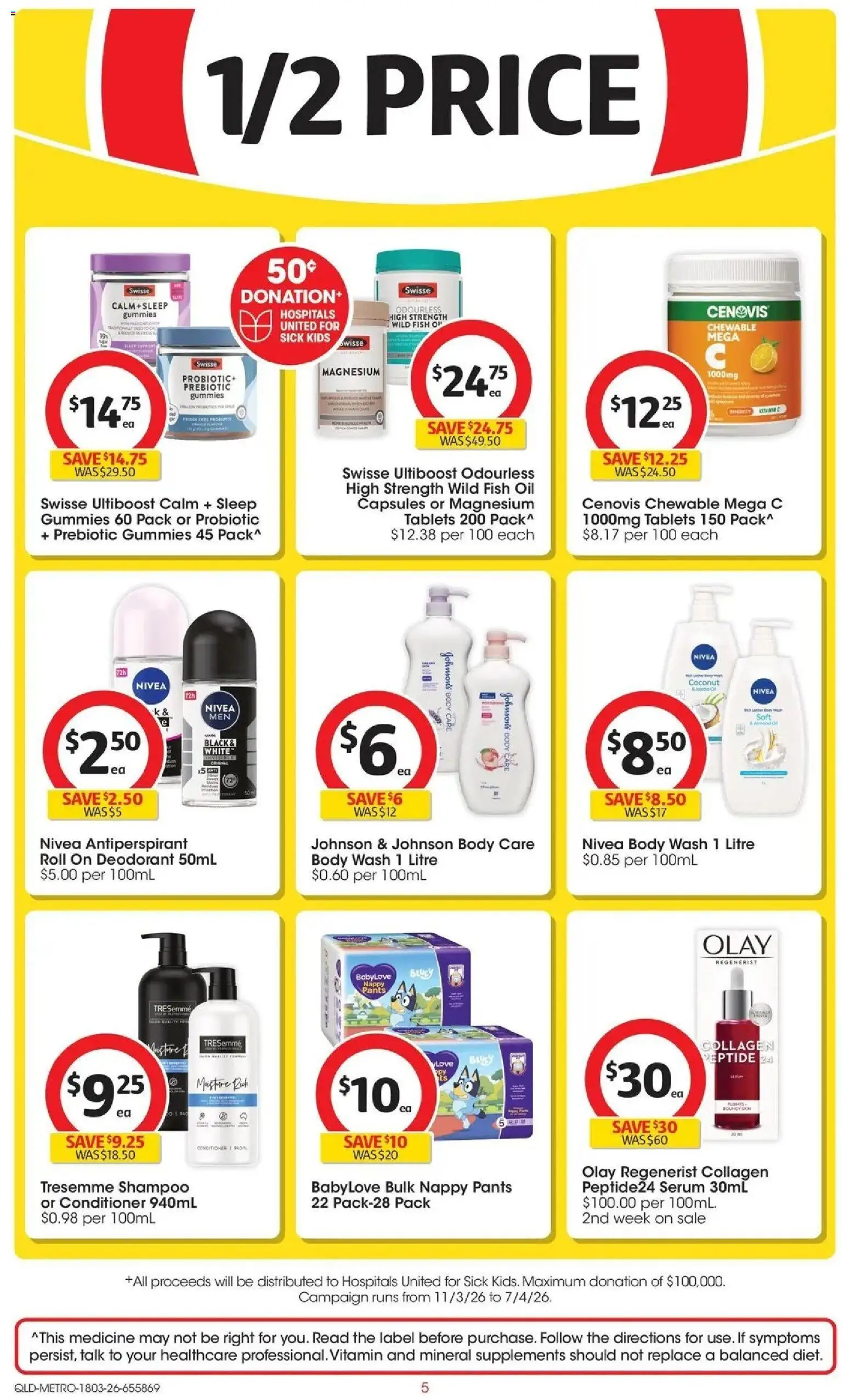 Coles catalogue - valid from 18.03.2026 | Page: 5 | Products: Shampoo, Oil, Deodorant, Antiperspirant