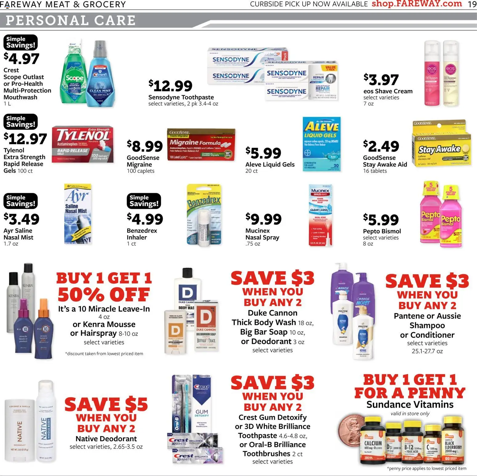 Fareway Weekly Ad - valid from 12.01.2026 | Page: 19 | Products: Folic Acid, Deodorant, Bourbon, Cream