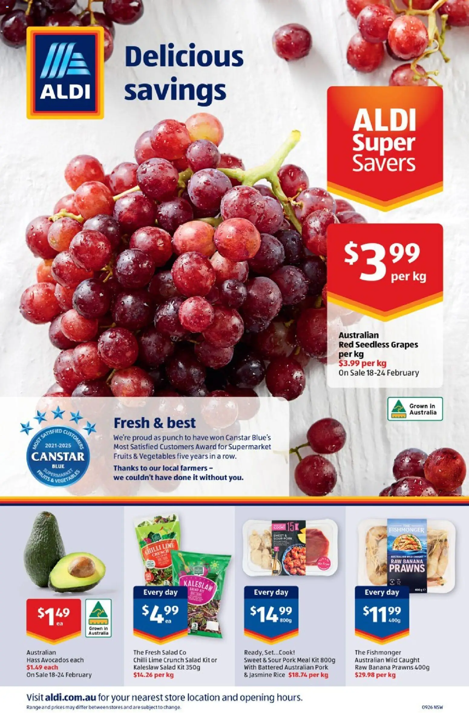 Aldi catalogue - valid from 25.02.2026 | Page: 26 | Products: Pork, Salad, Fruits, Grapes