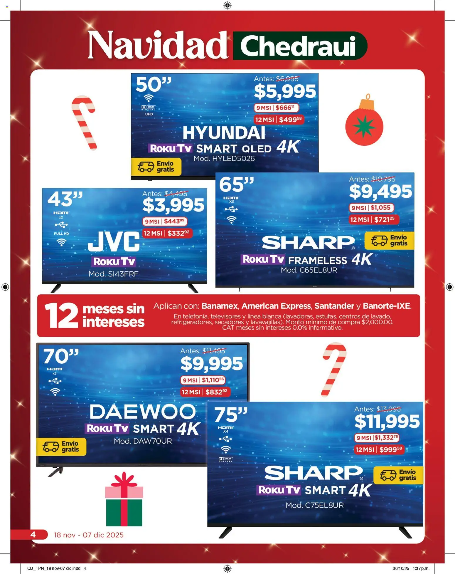 Nuevas ofertas de Chedraui válidas en toda la República Mexicana desde el 18.11.2025. ¡Encuentra las mejores ofertas en Chedraui folleto Navidad! | Página: 4