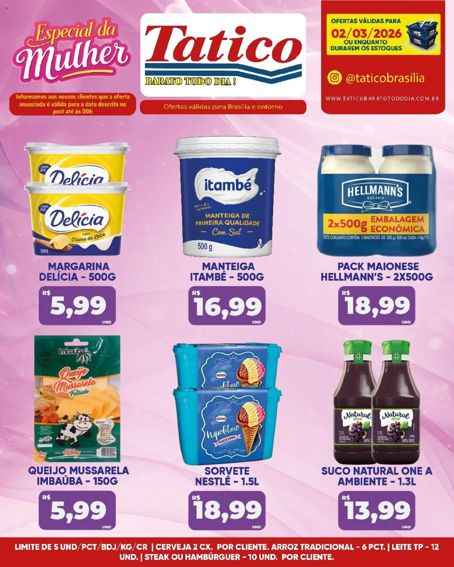 Tatico Folheto - válido de 02.03.2026 | Página: 7 | Produtos: Manteiga, Cerveja, Creme de leite, Mussarela