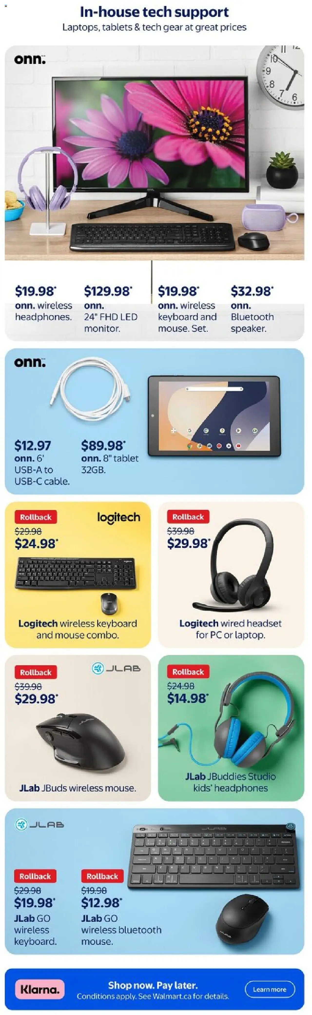 Walmart flyer valid from 07.08.2025 | Page: 7 | Products: Monitor, PC, Mouse, Headphones