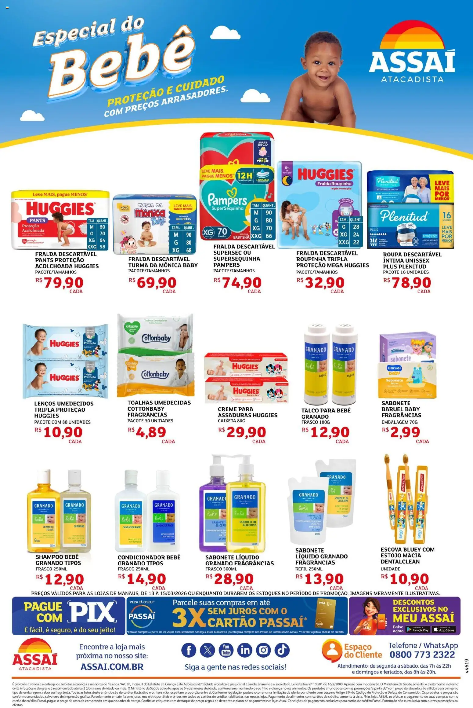 Assaí Atacadista Folheto - válido de 13.03.2026 | Página: 4 | Produtos: Shampoo, Condicionador, Escova, Bebida