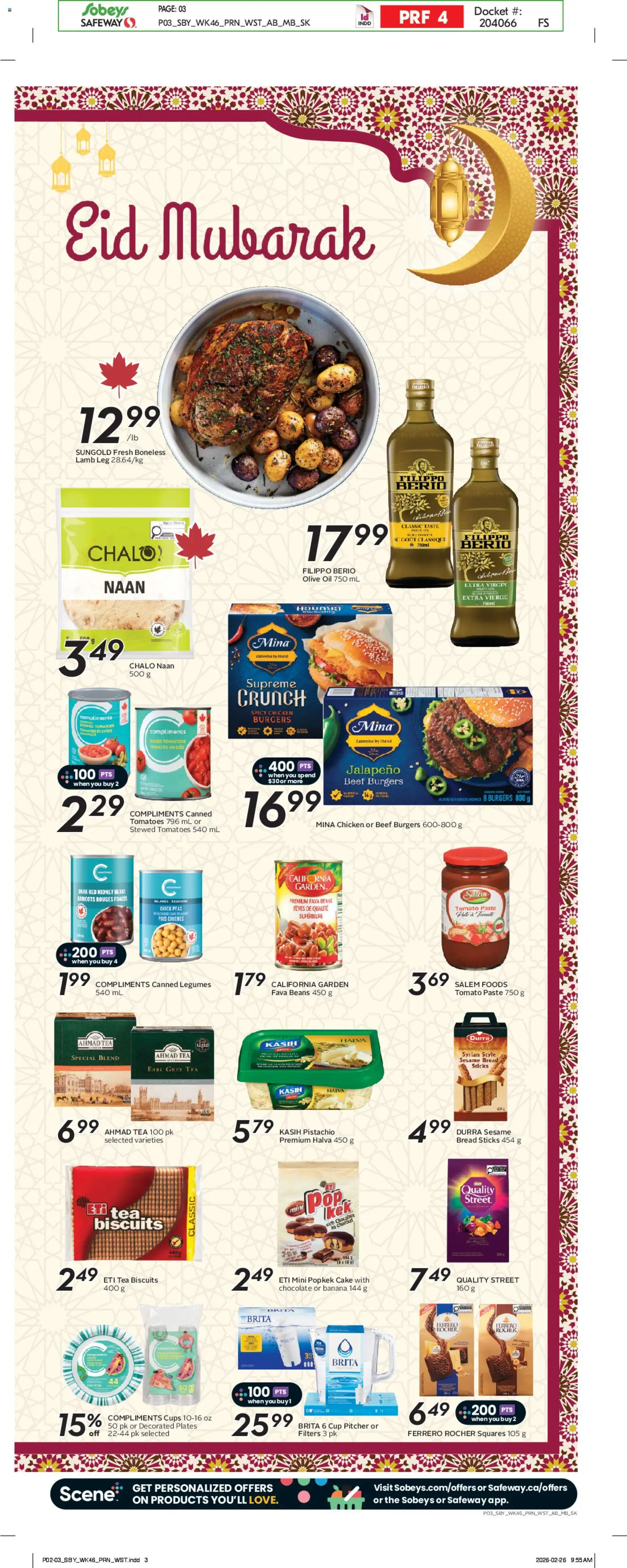 Sobeys flyer valid from 12.03.2026 | Page: 6 | Products: Tea, Beef, Chocolate, Chicken