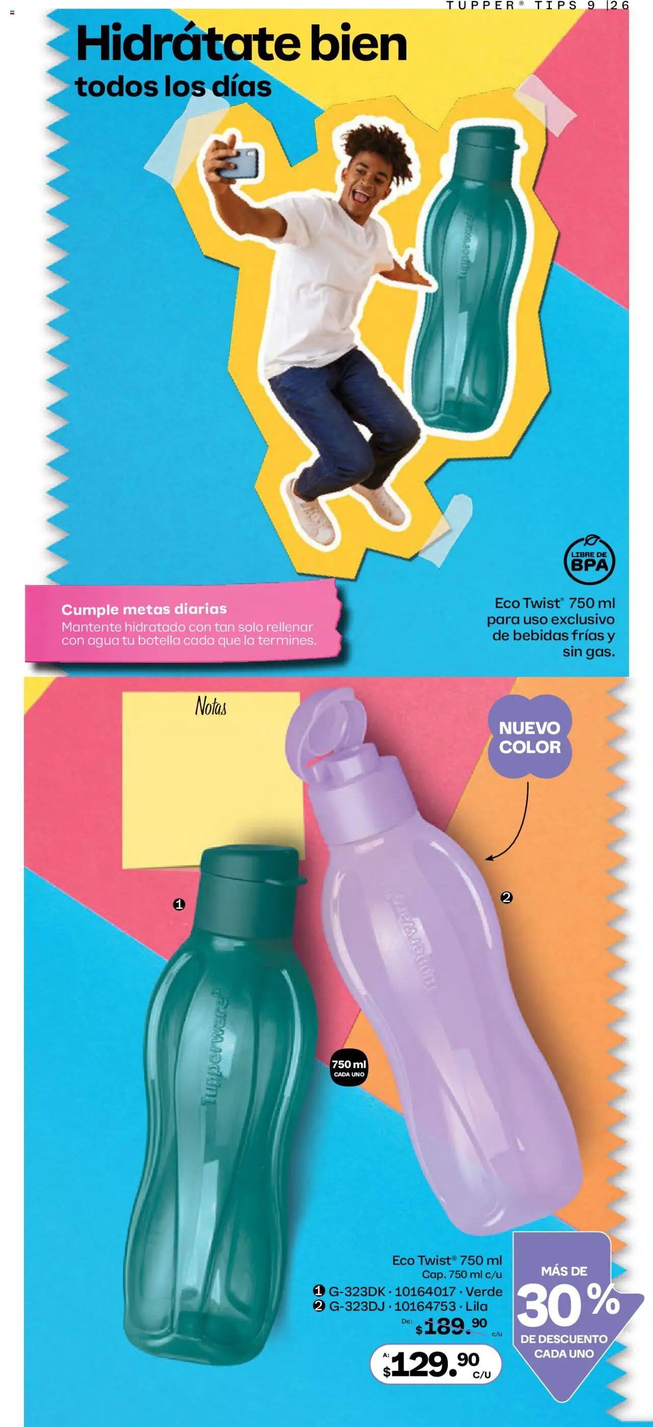 Nuevas ofertas de Tupperware válidas en toda la República Mexicana desde el 11.08.2025. ¡Encuentra las mejores ofertas en Tupperware catálogo! | Página: 26 | Productos: Agua, Tupper, Botella