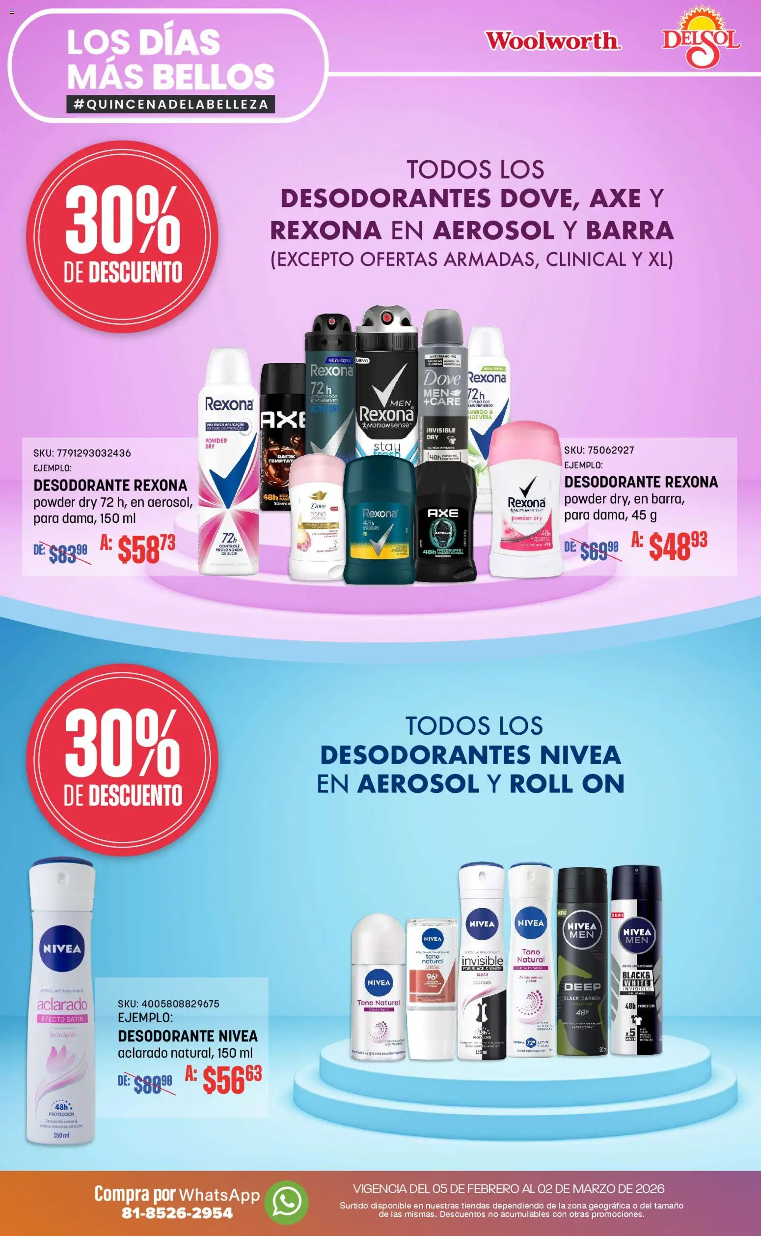 Nuevas ofertas de Del Sol y Woolworth válidas en toda la República Mexicana desde el 05.02.2026. ¡Encuentra las mejores ofertas en Del Sol y Woolworth catálogo! | Página: 9