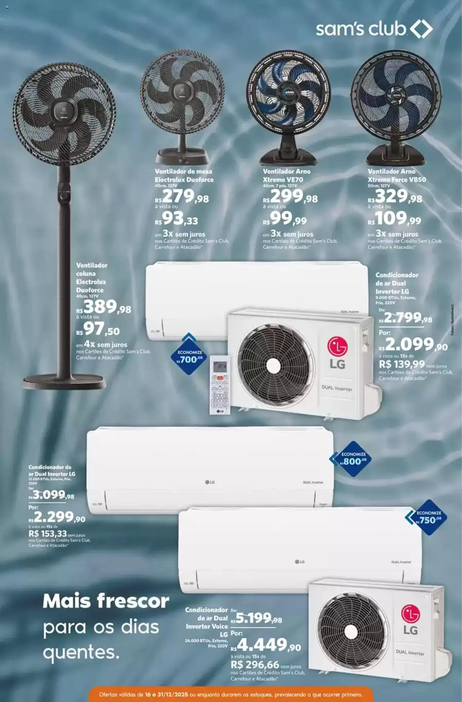 Sam's Club Folheto - válido de 16.12.2025 | Página: 11 | Produtos: Ventilador, Ventilador de mesa, Condicionador, Mesa