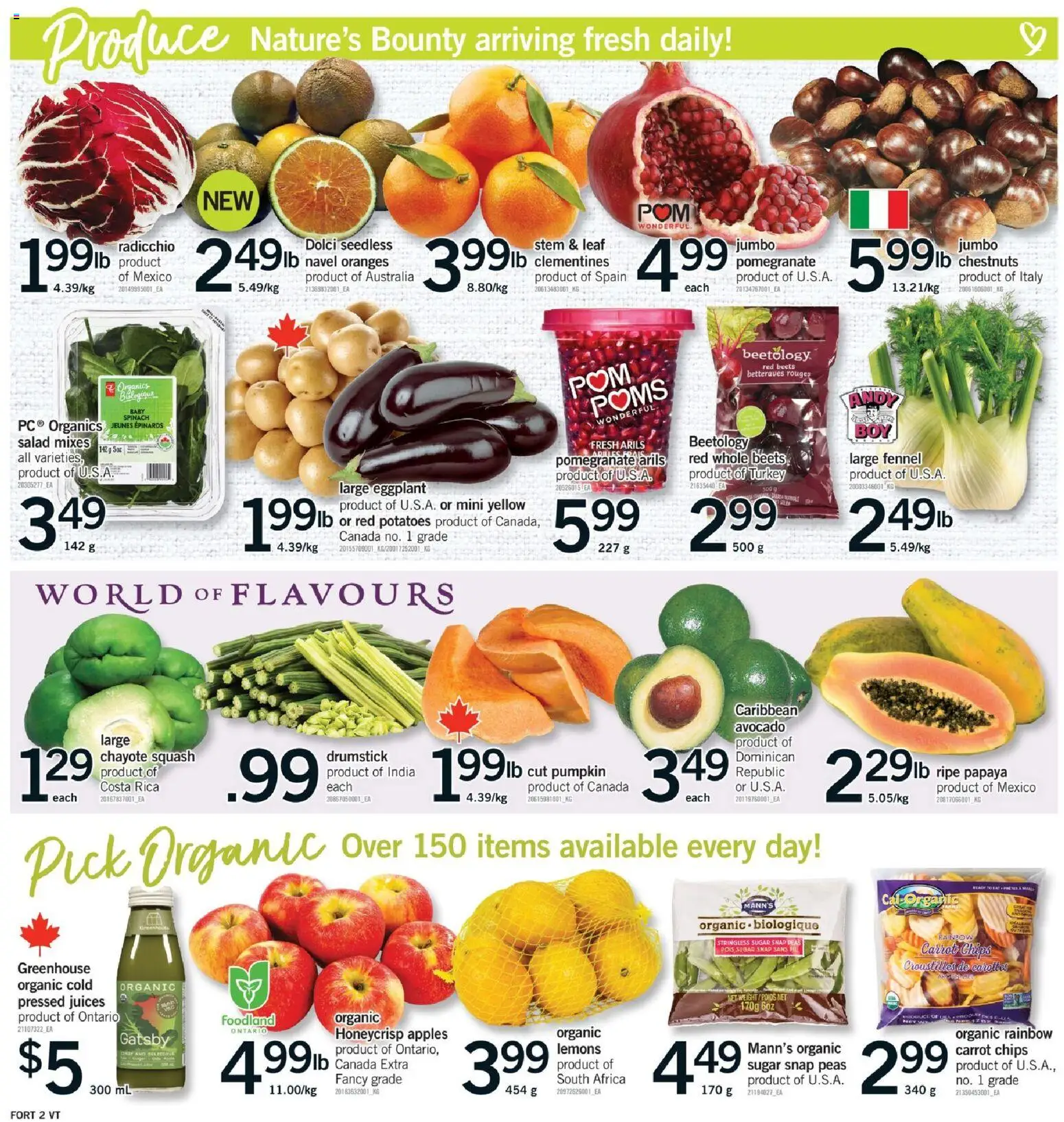 Fortinos flyer valid from 06.11.2025 | Page: 3 | Products: Salad, Turkey, Pumpkin, Oranges
