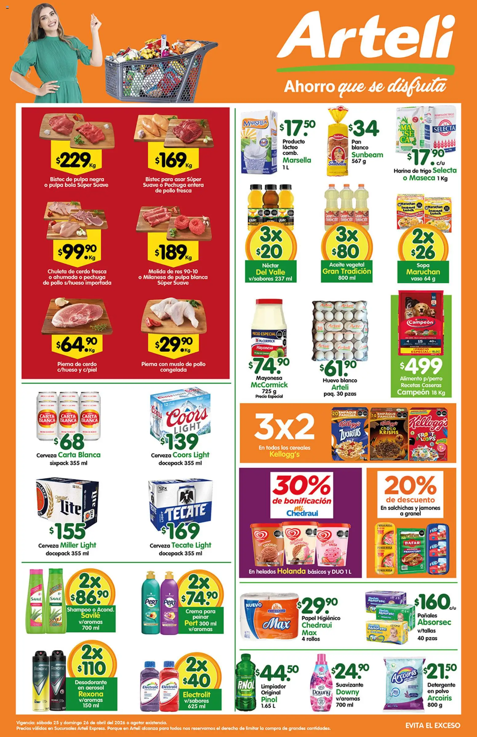 Nuevas ofertas de Arteli válidas en toda la República Mexicana desde el 25.04.2026. ¡Encuentra las mejores ofertas en Arteli folleto Express! | Página: 1 | Productos: Harina, Sopa, Crema, Huevo