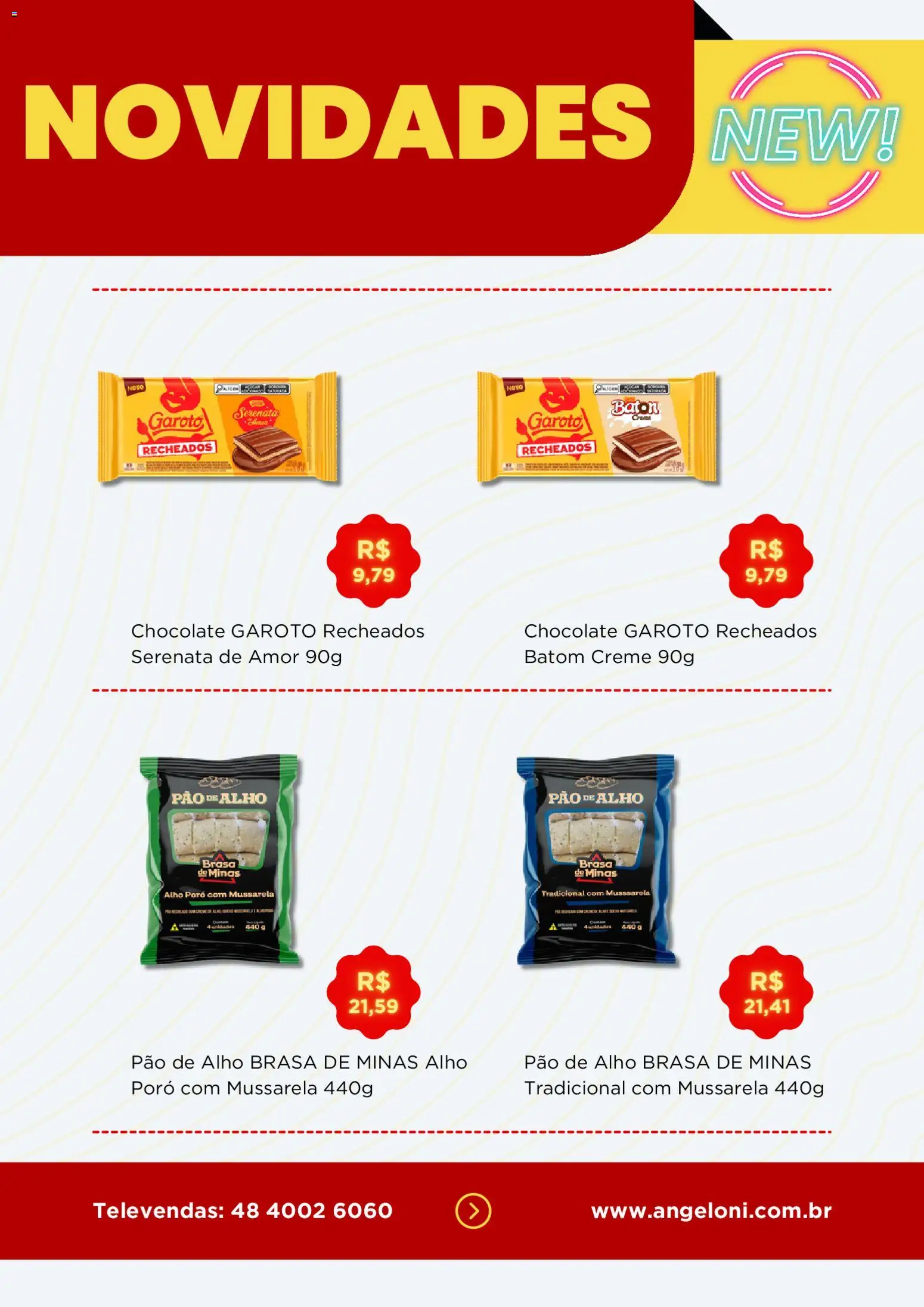 Angeloni Folheto - válido de 09.04.2026 | Página: 4 | Produtos: Alho, Pao de alho, Pão, Mussarela
