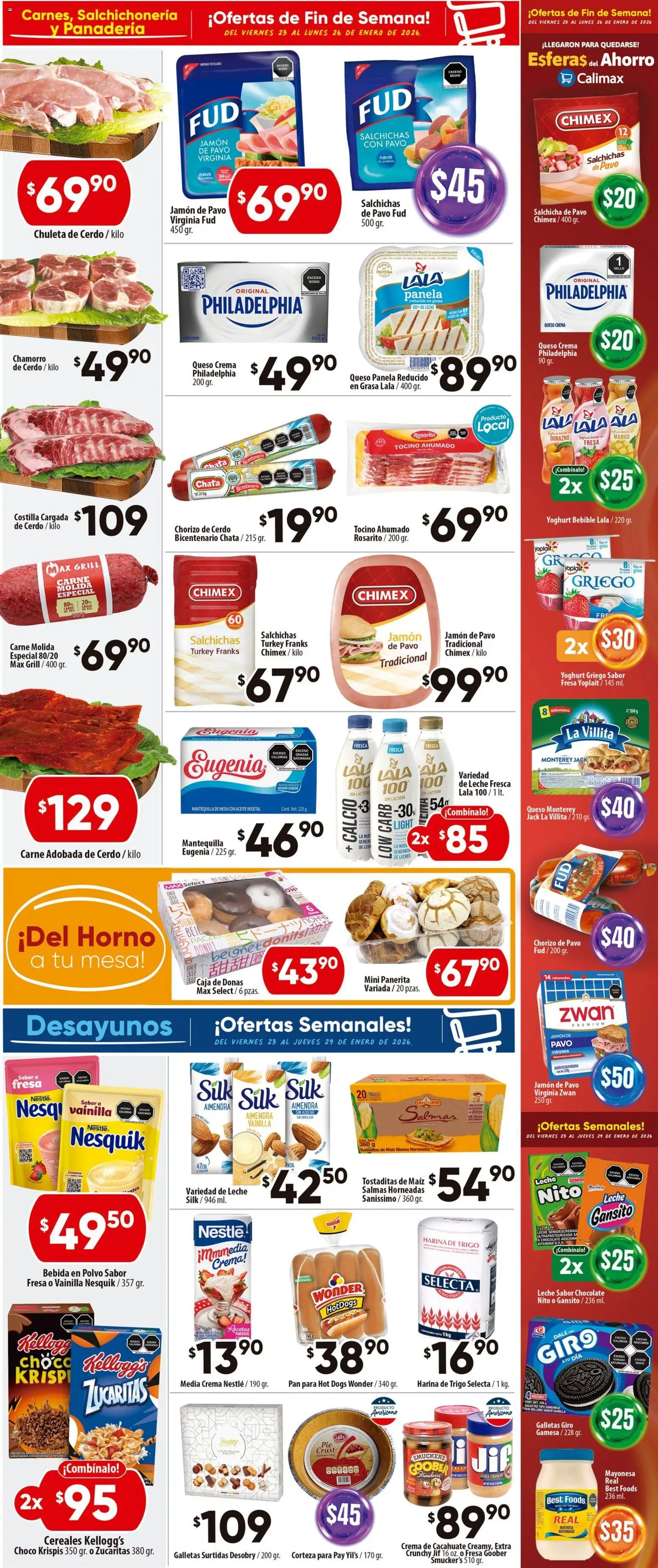 Nuevas ofertas de Calimax válidas en toda la República Mexicana desde el 23.01.2026. ¡Encuentra las mejores ofertas en Calimax folleto Mexicali y SLRC! | Página: 2 | Productos: Horno, Queso, Aceite, Pan