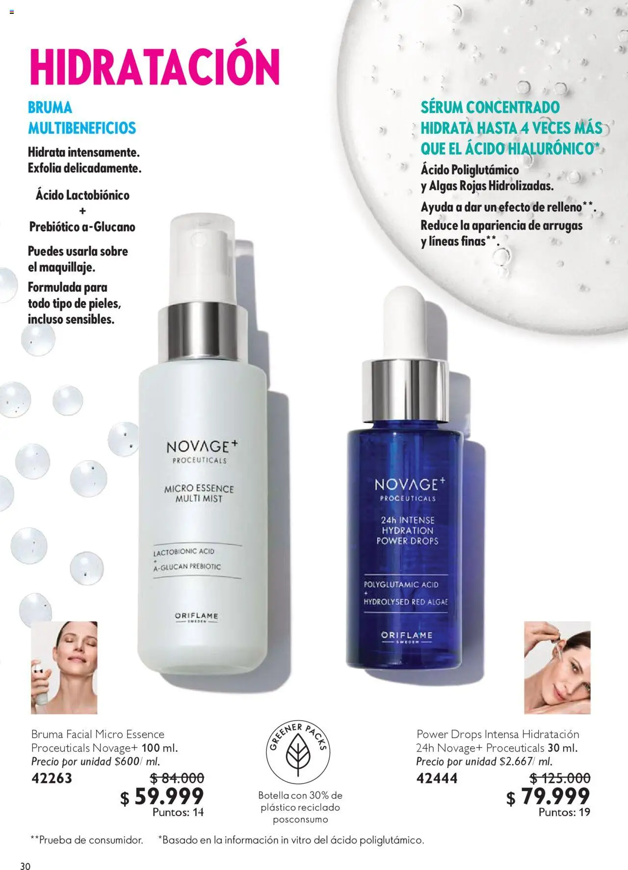 Oriflame revista - valida desde el 04.10.2025 | Página: 30 | Productos: Botella, Serum, Sobre