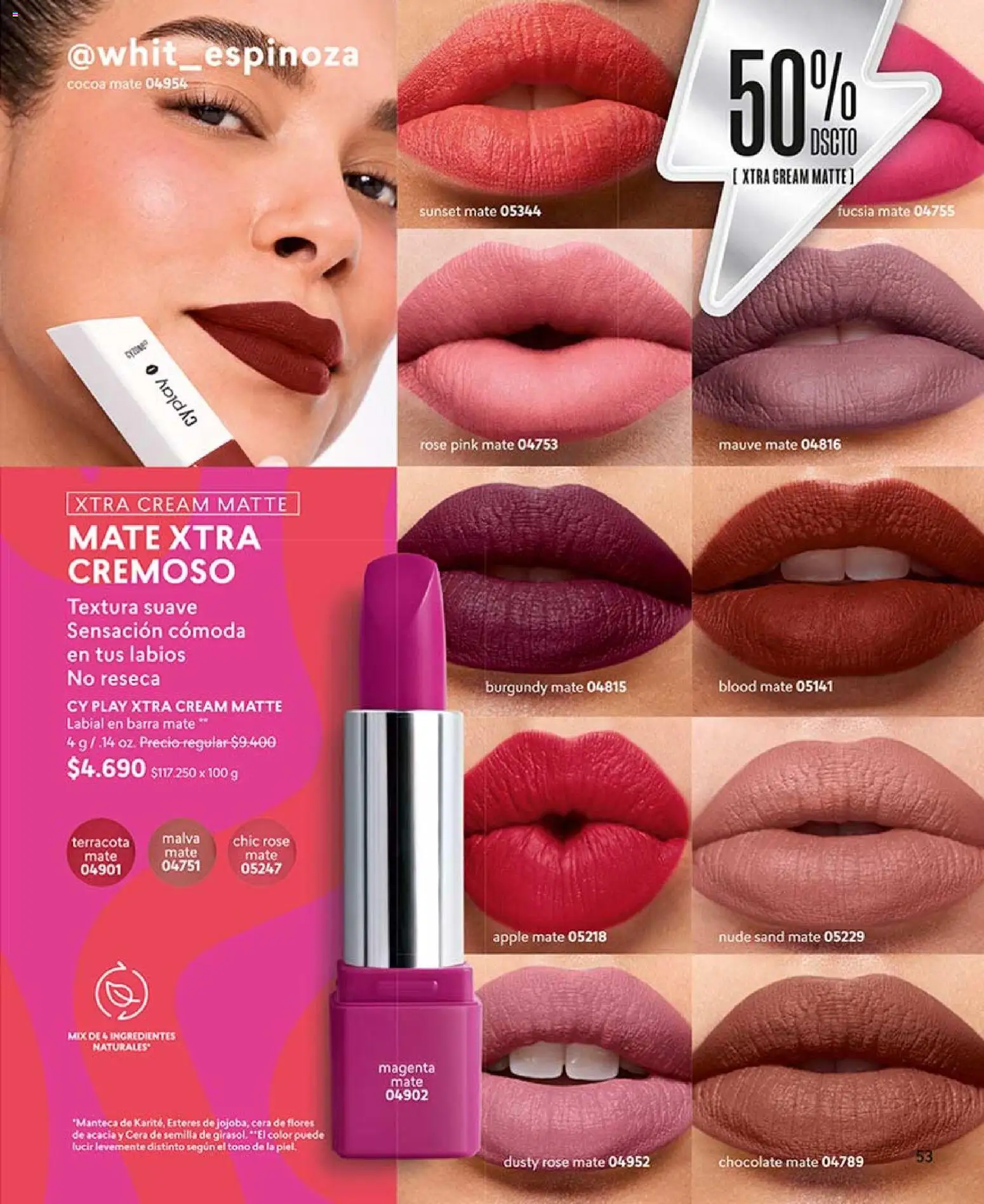 Catálogo CyZone Campaña 8 │ válido desde el 29.04.2026 | Página: 53 | Productos: Cera, Manteca, Chocolate, Labial