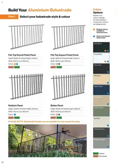 Preview of Bunnings Warehouse - Protectoral Aluminium and Glass Fencing Brochure - valid from 22.09.2025 | Page: 16 | Products: Desk, Powder, Coat, Radiator