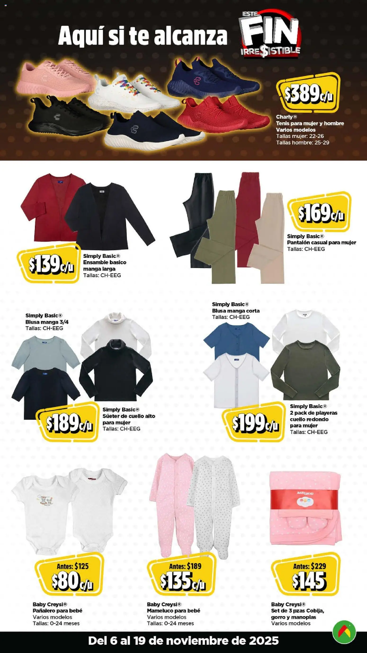 Nuevas ofertas de Bodega Aurrerá válidas en toda la República Mexicana desde el 06.11.2025. ¡Encuentra las mejores ofertas en Bodega Aurrerá Buen Fin ! | Página: 21 | Productos: Blusa, Suéter, Té, Mameluco