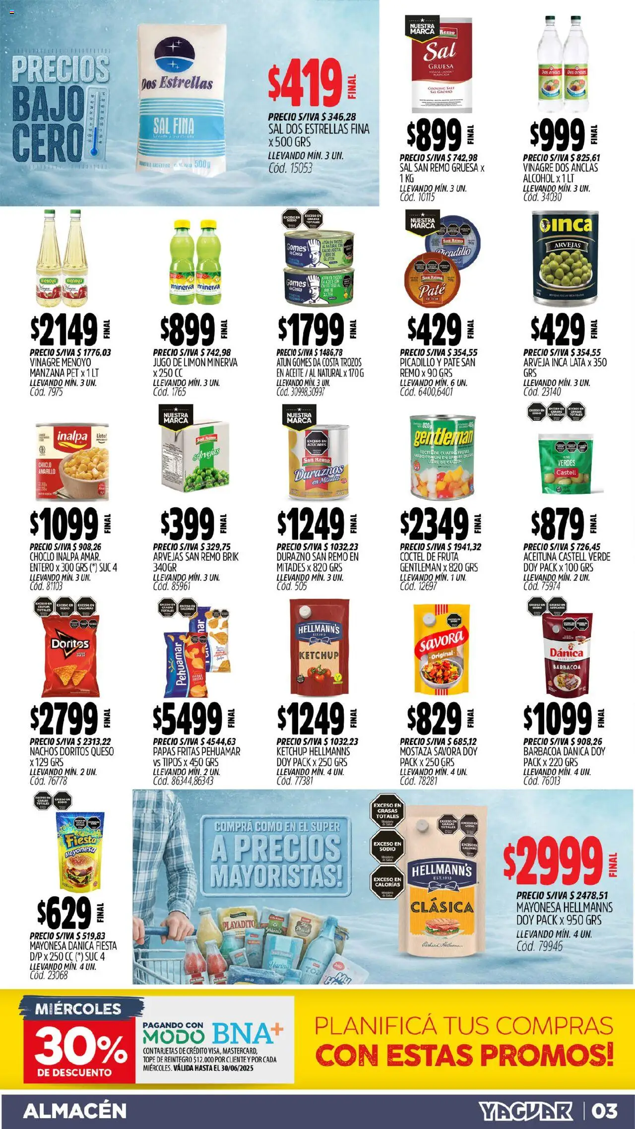 Yaguar - Chaco │ válido desde el 16.06.2025 | Página: 3 | Productos: Mostaza, Sal, Atún, Papas fritas