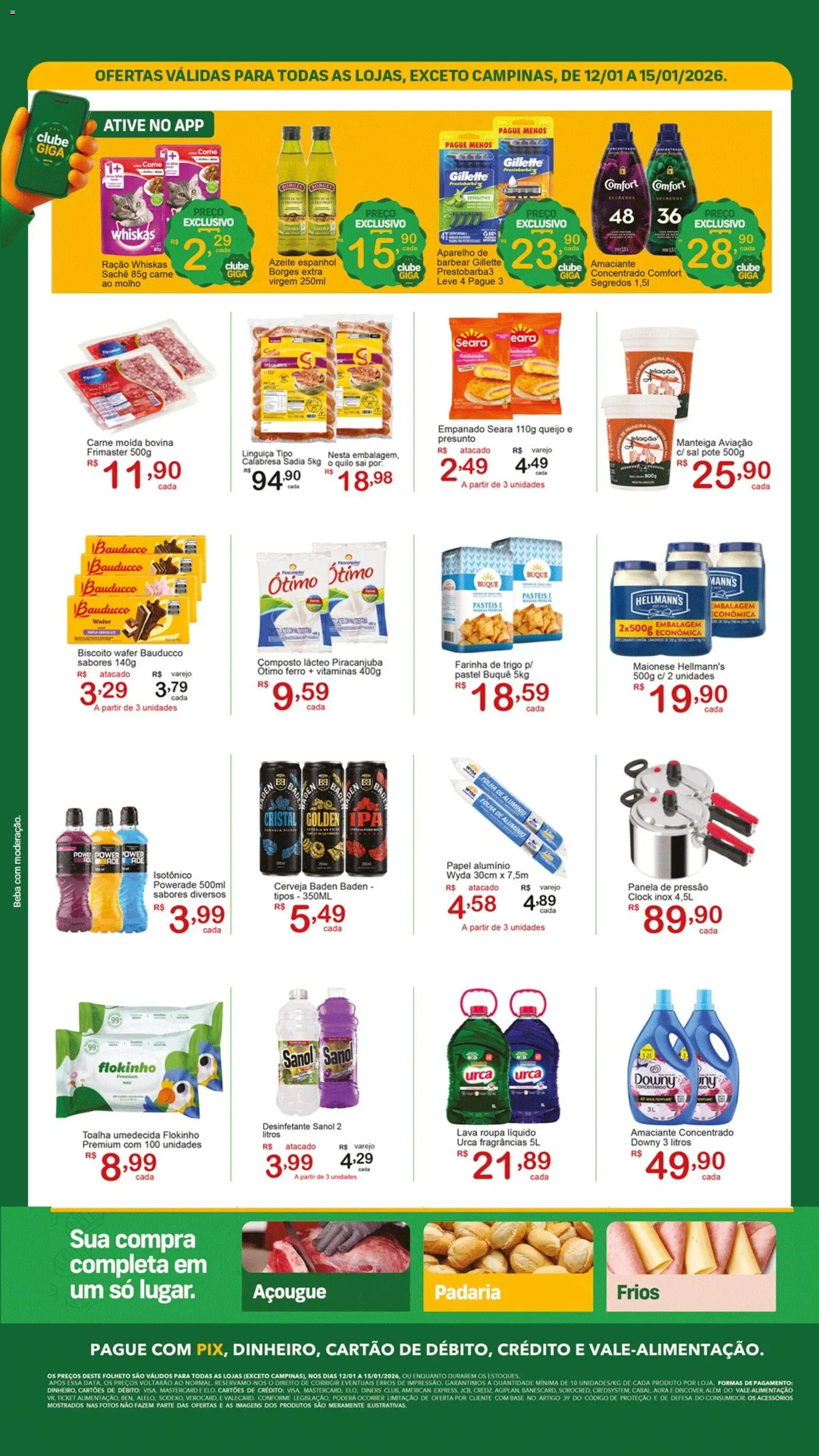 GIGA Atacado Folheto - válido de 12.01.2026 | Página: 2 | Produtos: Biscoito, Manteiga, Presunto, Isotônico
