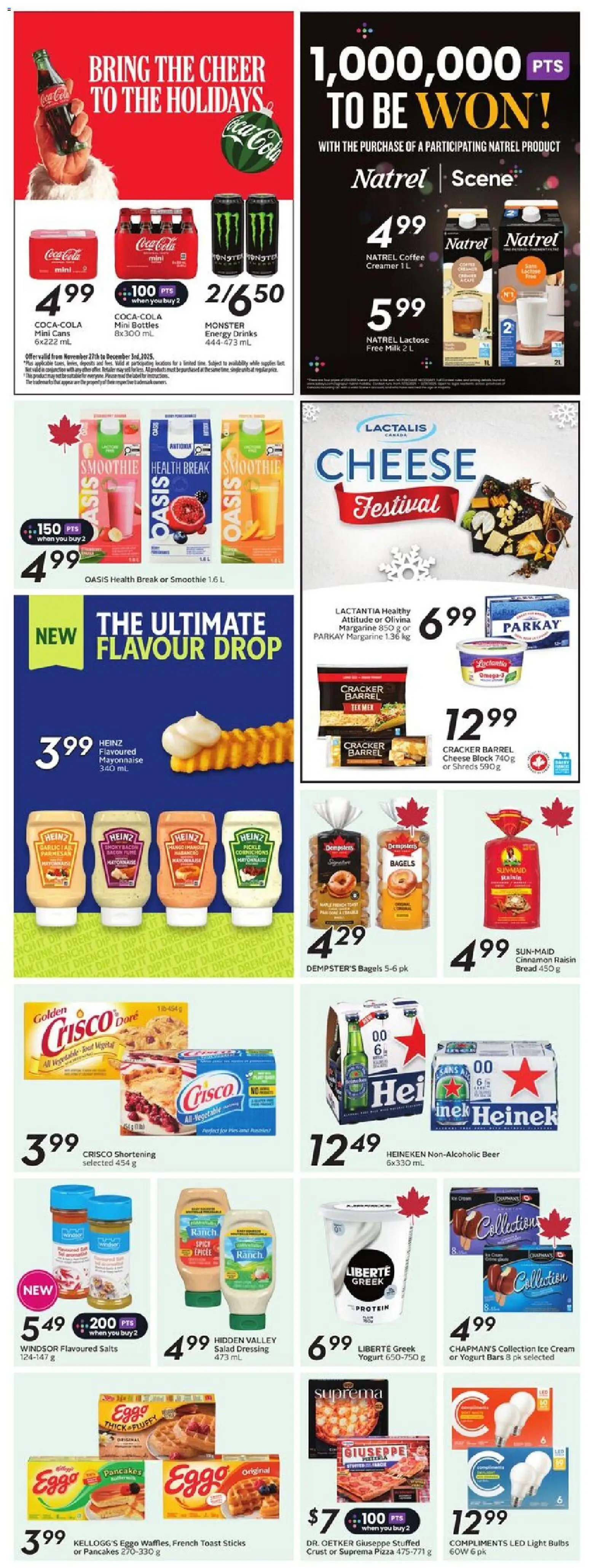 Sobeys flyer valid from 18.12.2025 | Page: 22 | Products: Salad, Cheese, Yogurt, Pizza