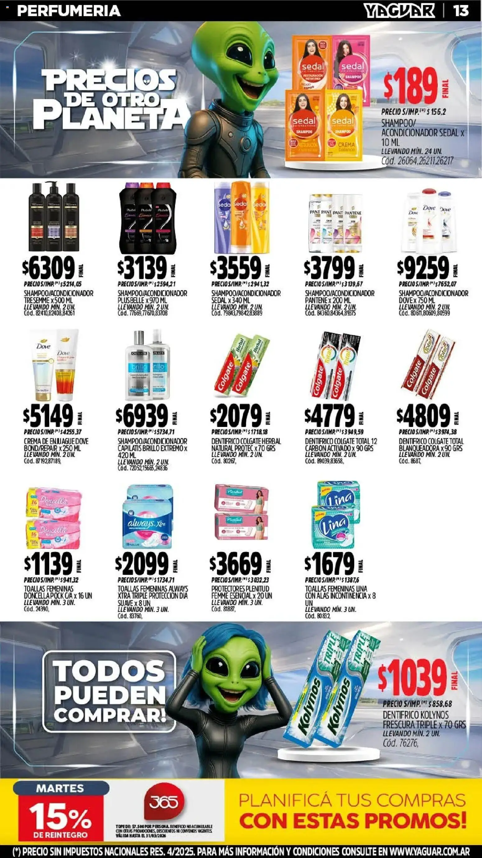 Yaguar - Oferta Semanal Mendoza │ válido desde el 09.03.2026 | Página: 13 | Productos: Shampoo, Acondicionador, Brillo, Crema