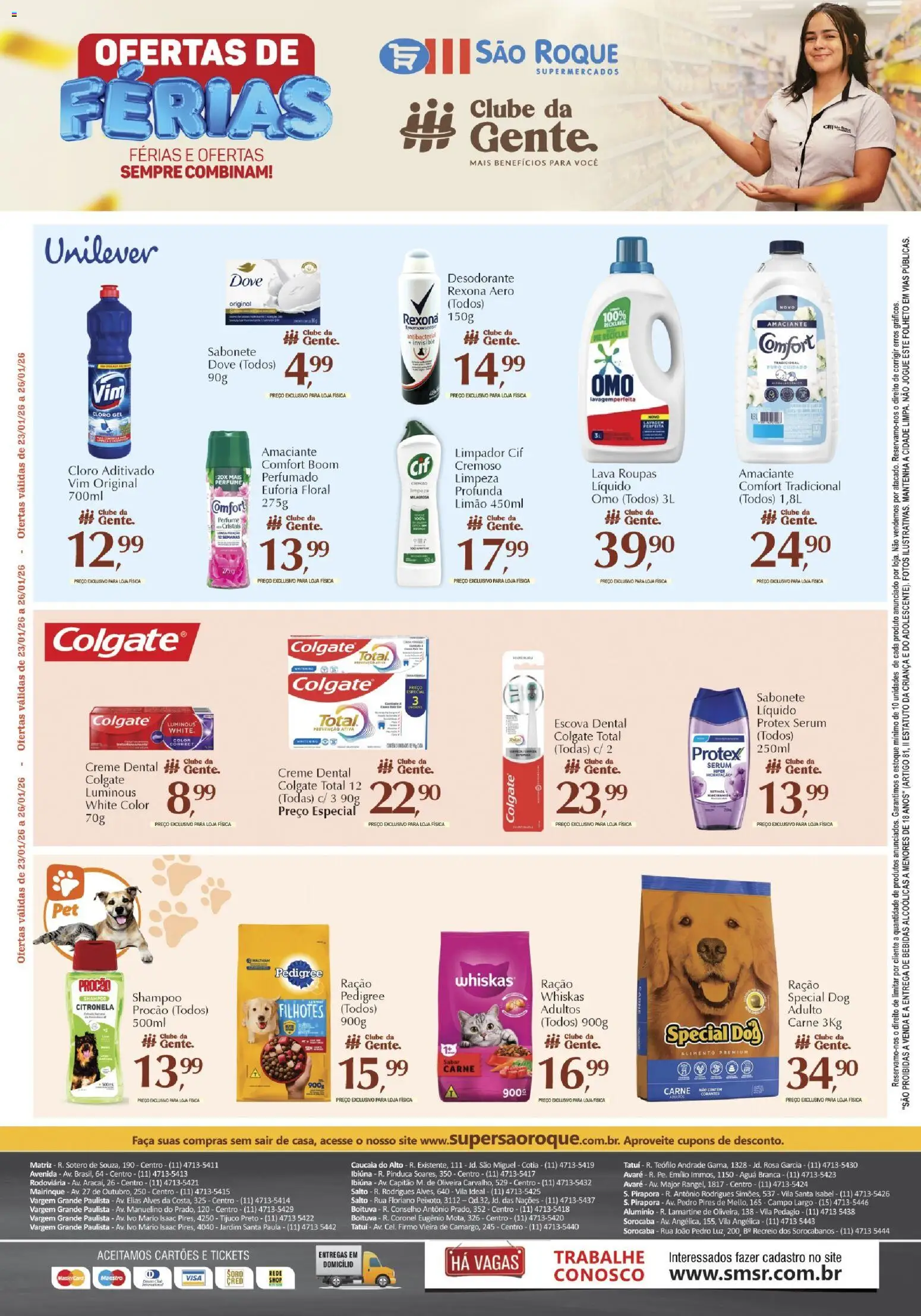 São Roque Supermercados Folheto - válido de 23.01.2026 | Página: 7 | Produtos: Cloro, Desodorante, Rexona, Dove