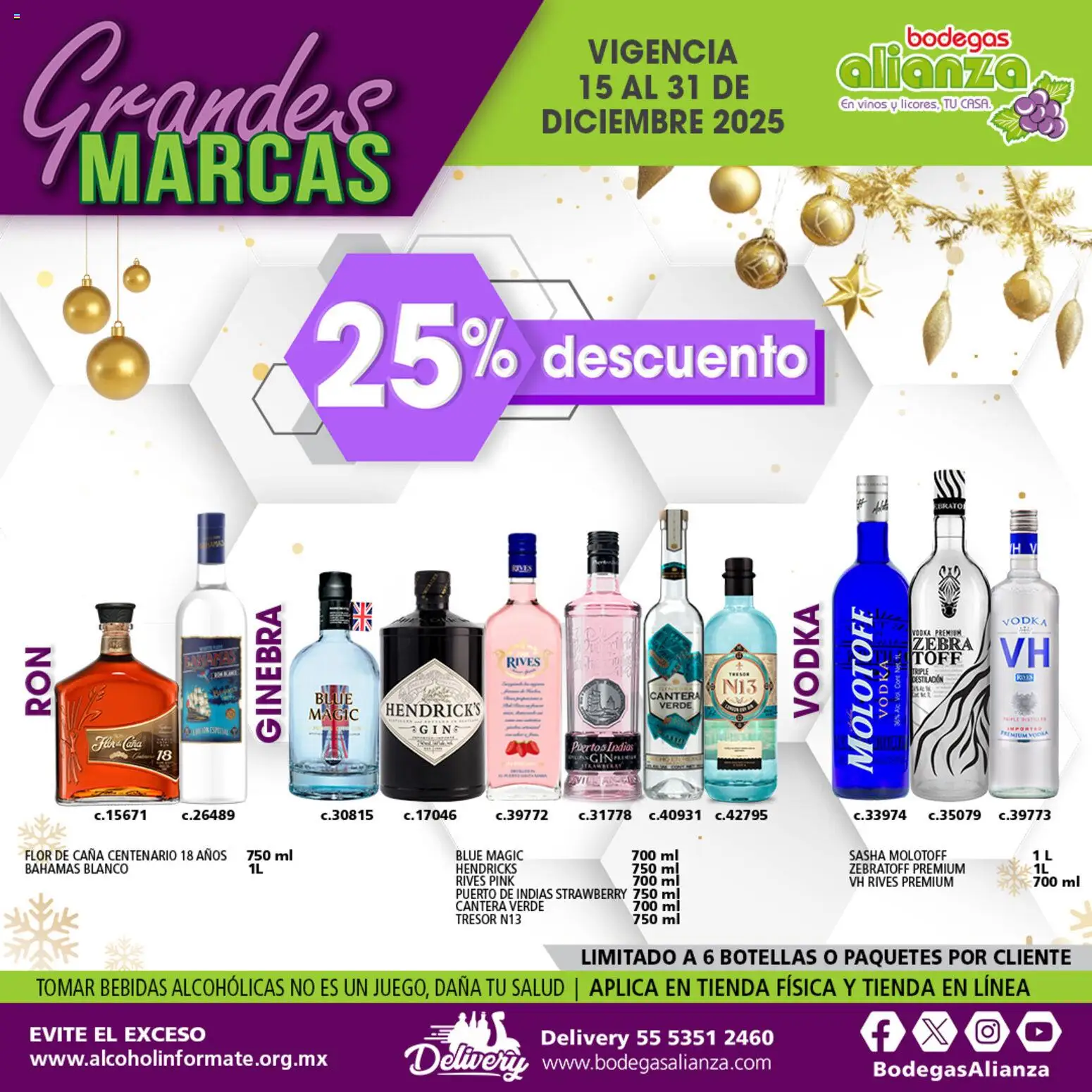 Nuevas ofertas de Bodegas Alianza válidas en toda la República Mexicana desde el 15.12.2025. ¡Encuentra las mejores ofertas en Bodegas Alianza catálogo Grandes Marcas! | Página: 8 | Productos: Ginebra, Vodka